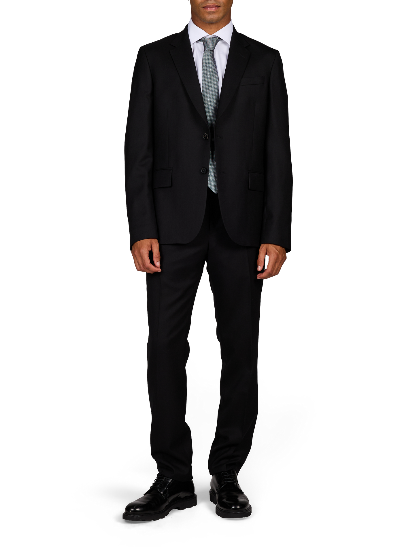 Costume deux pièces uni en laine PAUL SMITH Noir
