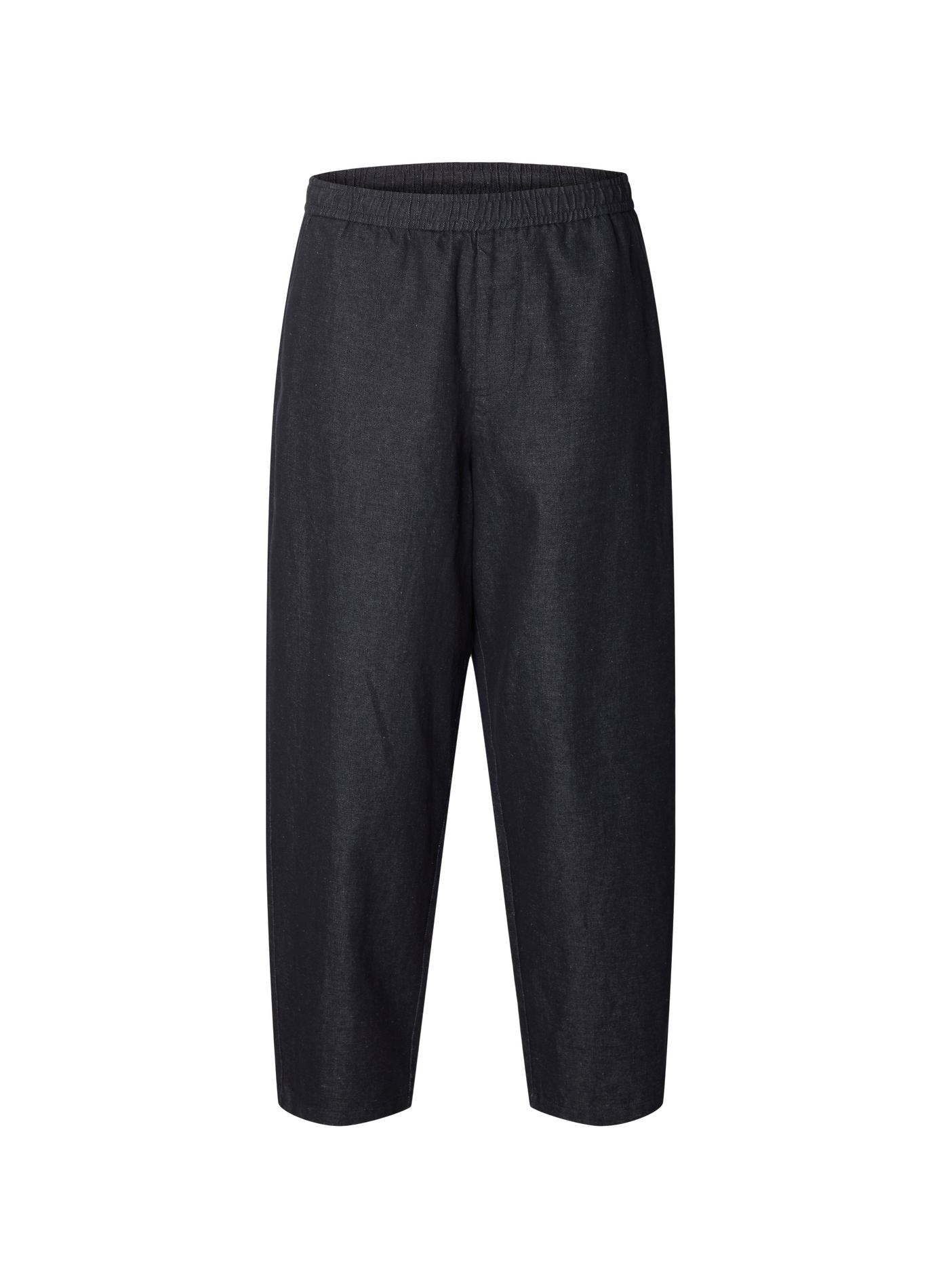 Pantalon droit en coton et lin SELECTED Bleu