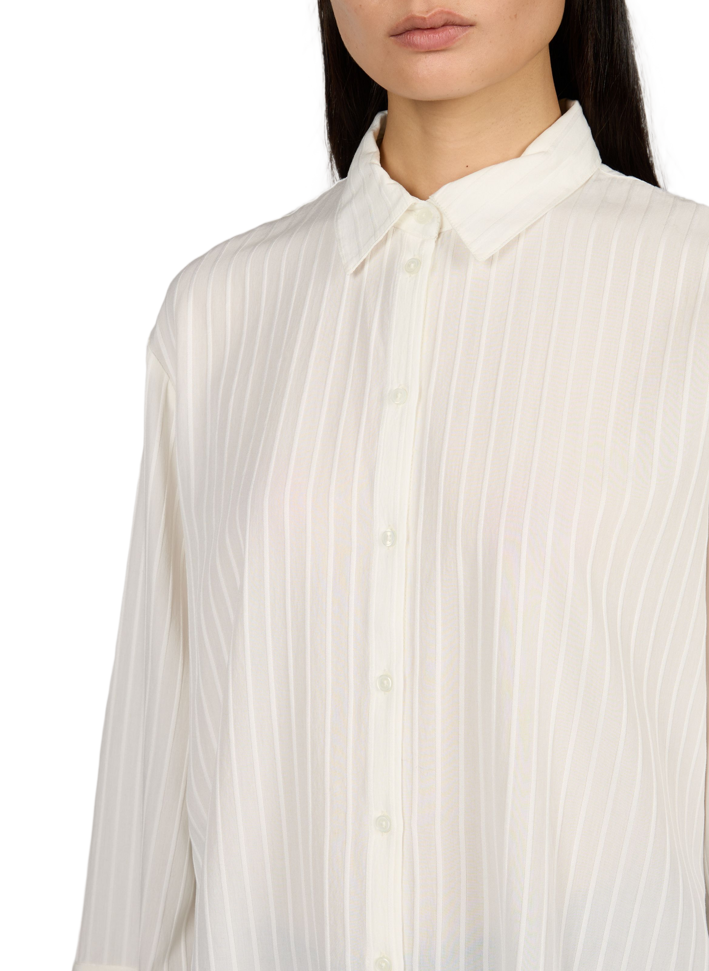 Striped cotton blend shirt VILA White