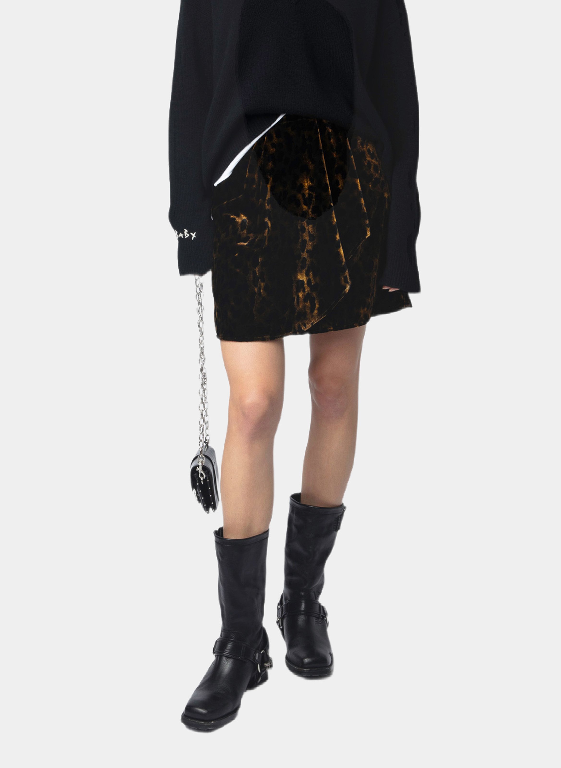 Jupe courte en velours jerry ZADIG&VOLTAIRE Marron