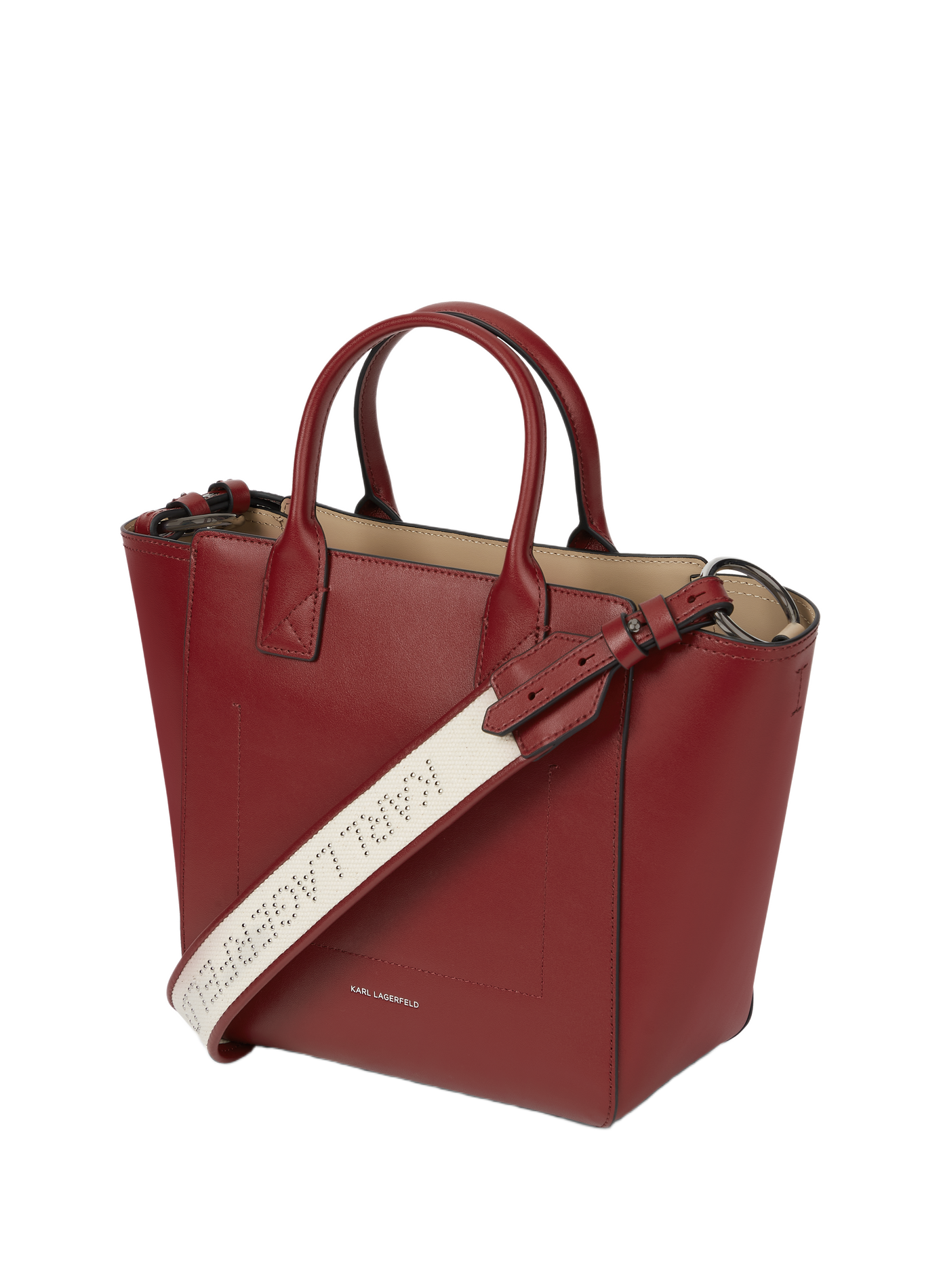 Shopper tas K/Daily met afneembare leren band KARL LAGERFELD Rood