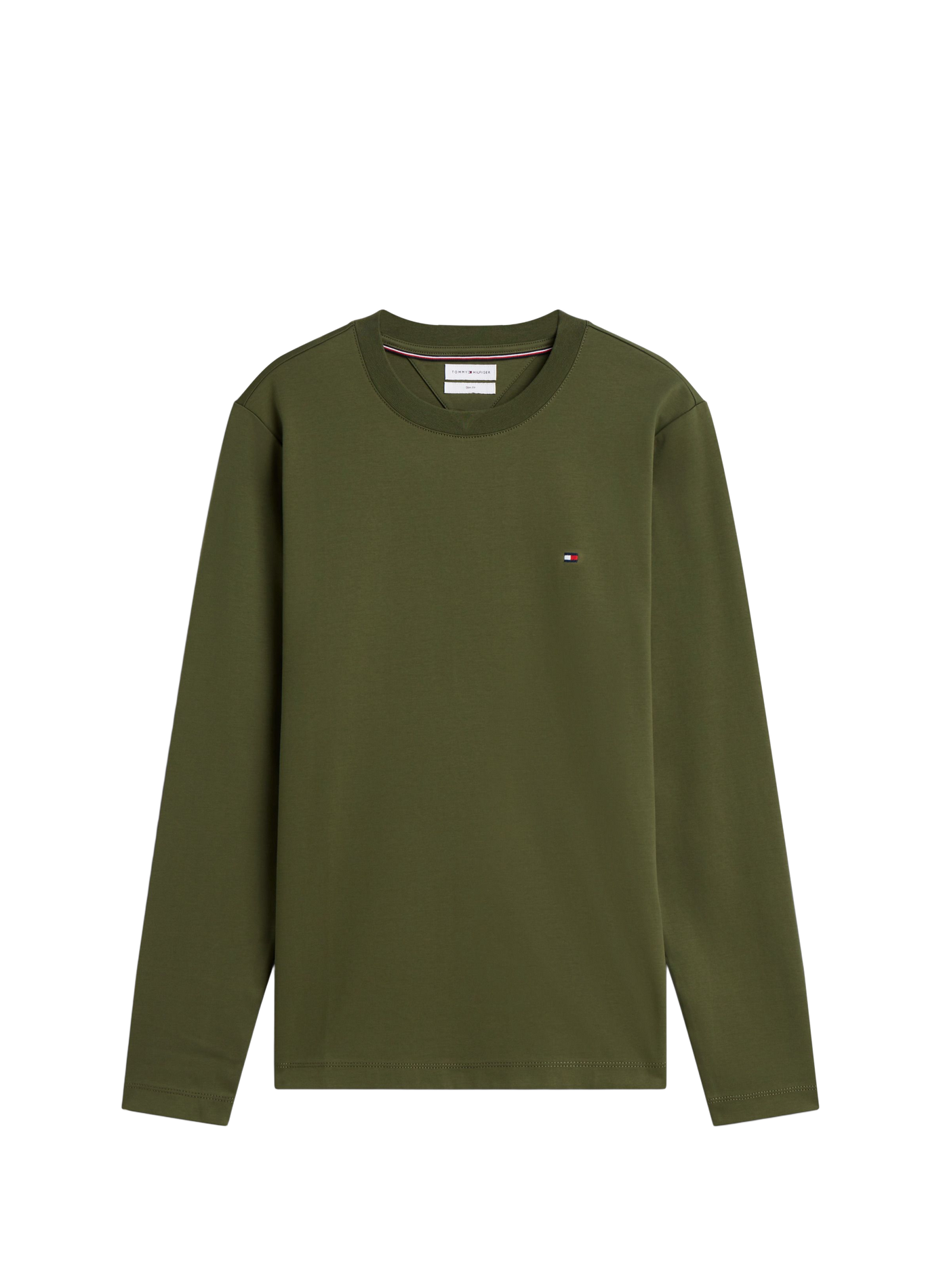 Round neck plain straight t-shirt TOMMY HILFIGER Green