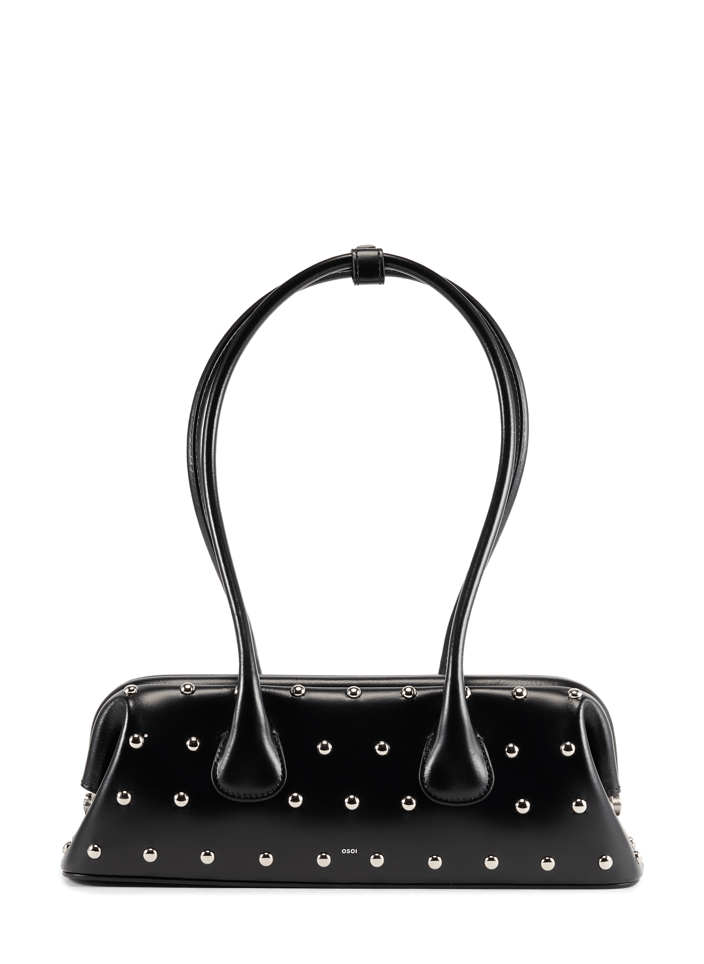 Sac à studs Boat Wide Mini en cuir OSOI Noir