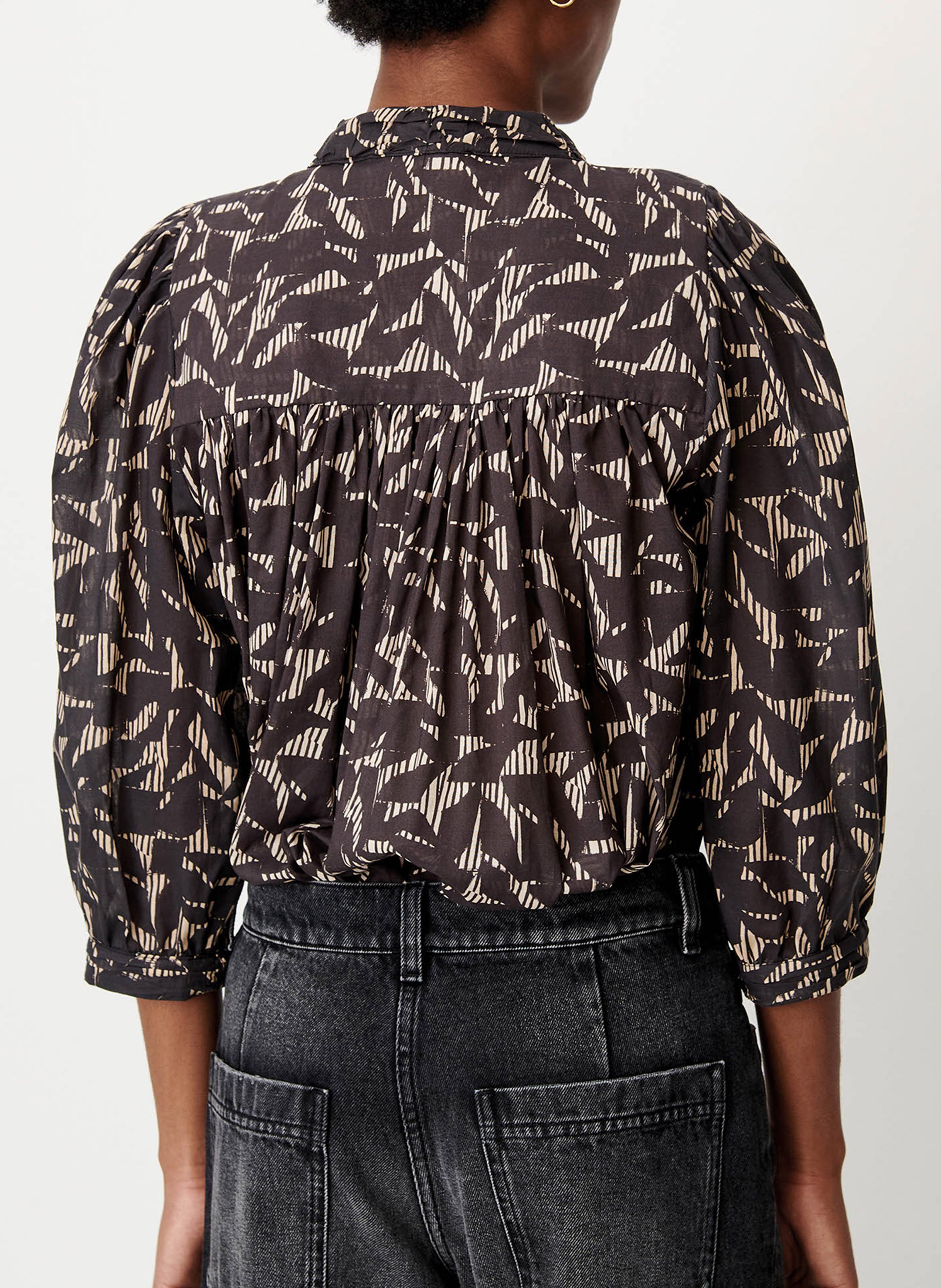Blouse droite col montant satinée lylis SESSUN Noir