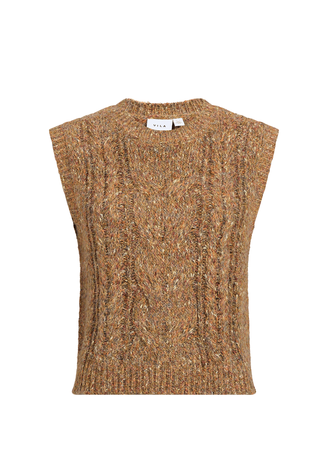 Sleeveless crew-neck knit sweater VILA Green
