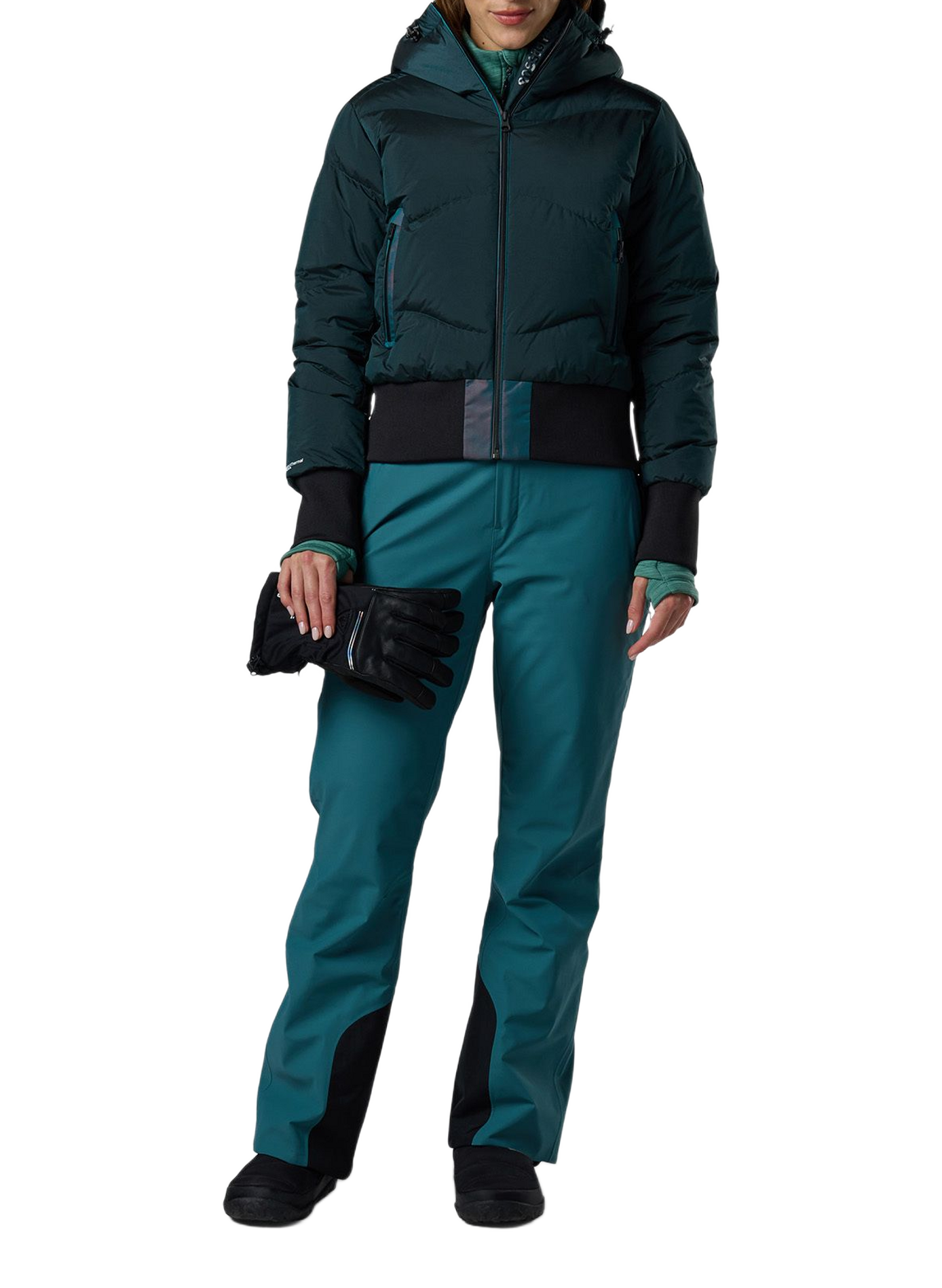 Snowblaze ski jacket with a quilted stand collar ROSSIGNOL Green