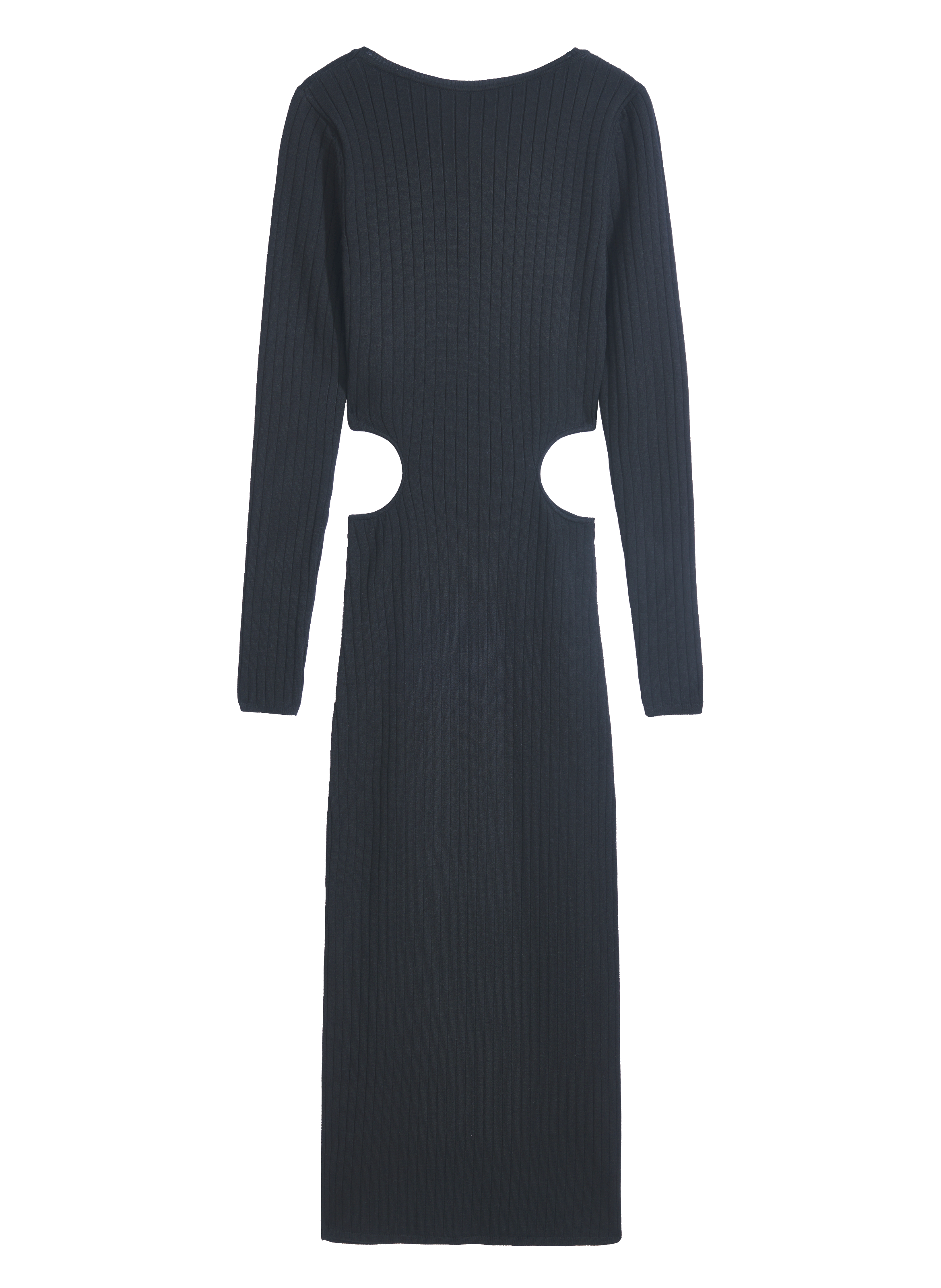 Robe midi en maille côtelée SAISON 1865 Noir