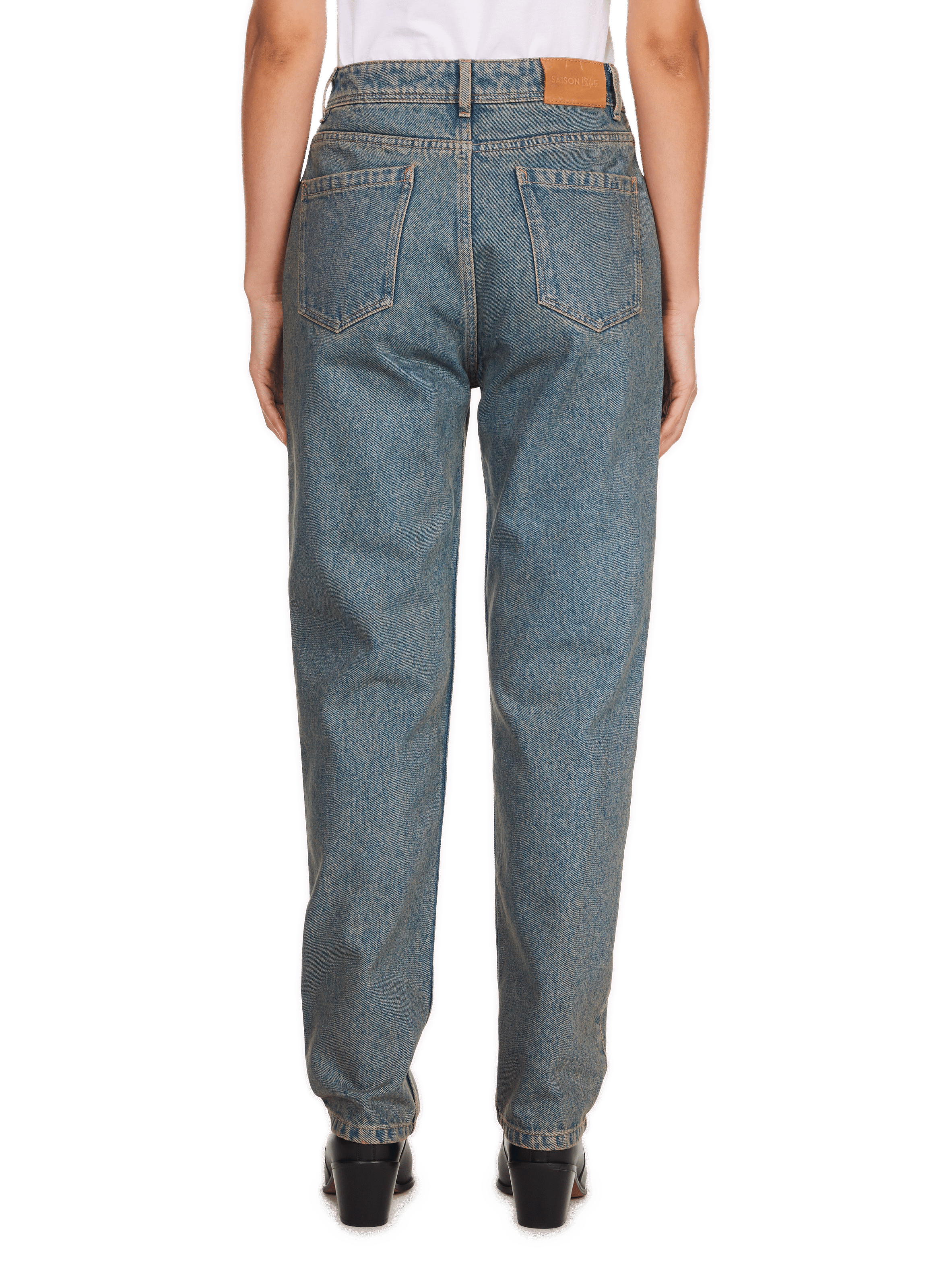 Jean droit délavé Uros en coton SAISON 1865 Bleu