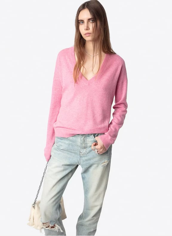 Pull col v en cachemire vivi Rose by ZADIG&VOLTAIRE ZADIG&VOLTAIRE Pull col v en cachemire vivi Rose