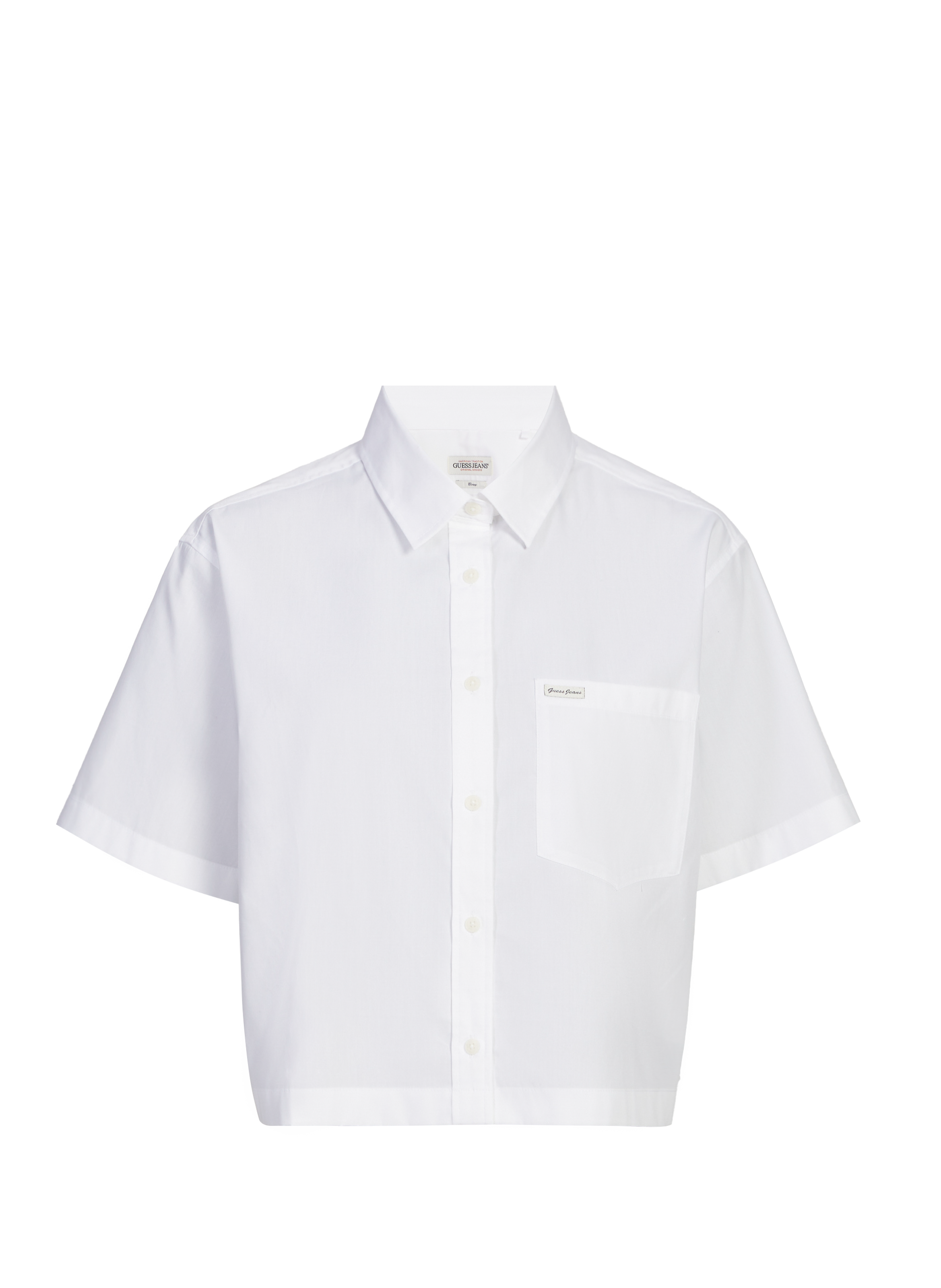 Chemise courte en coton GUESS Blanc