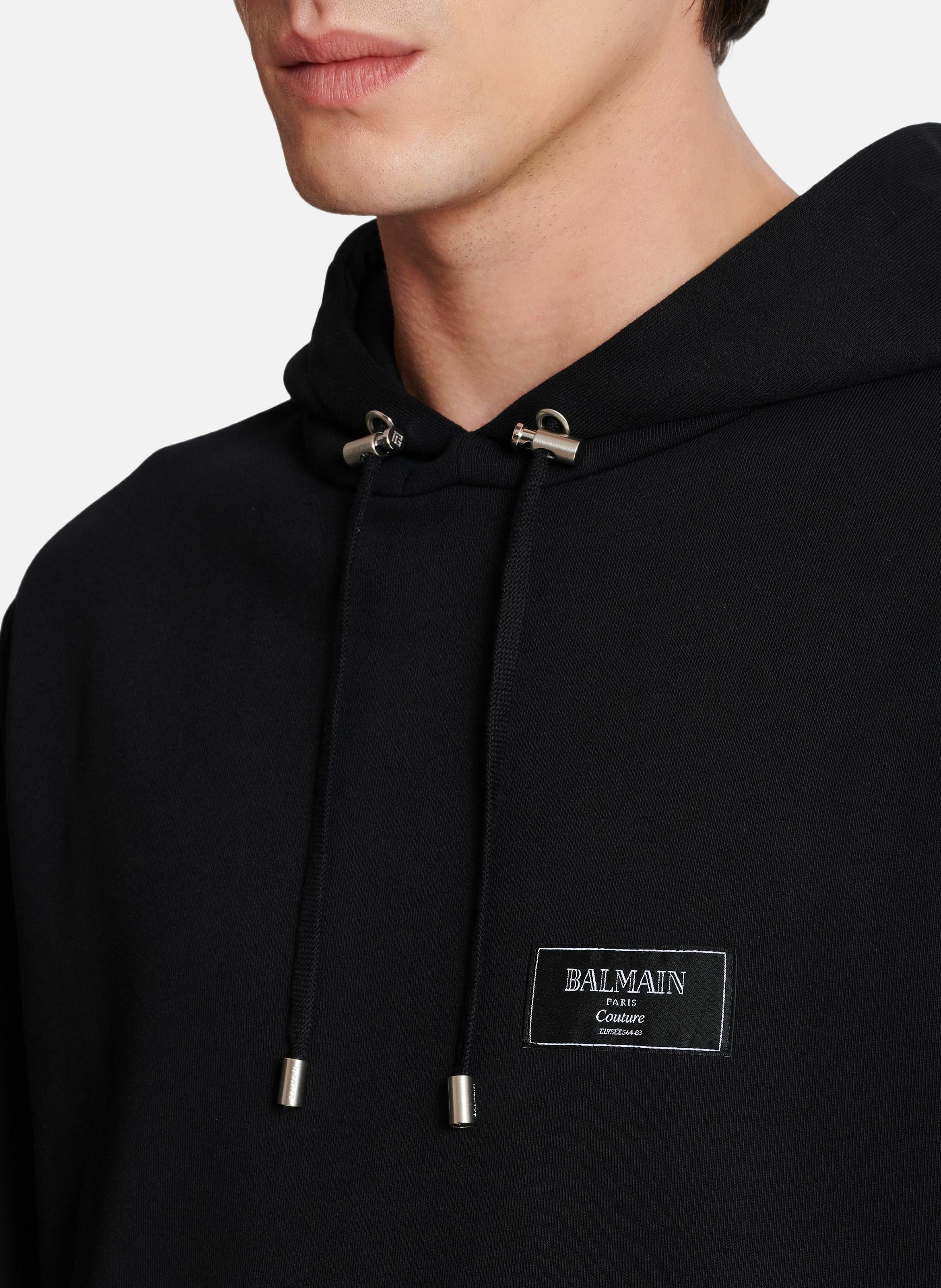 Hoodie à étiquette balmain couture BALMAIN Noir