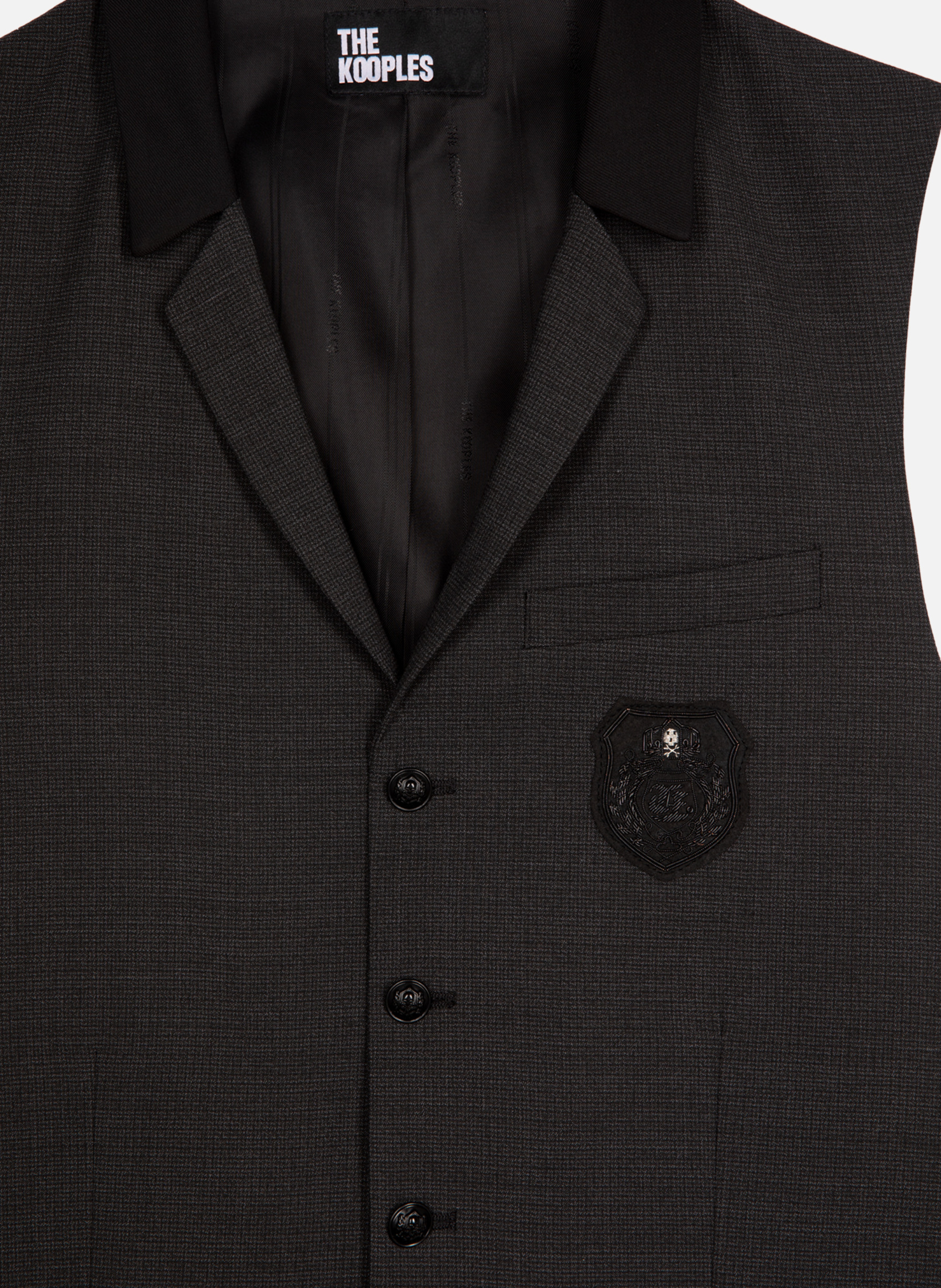 Gilet de costume en laine mélangée micro carreaux THE KOOPLES 