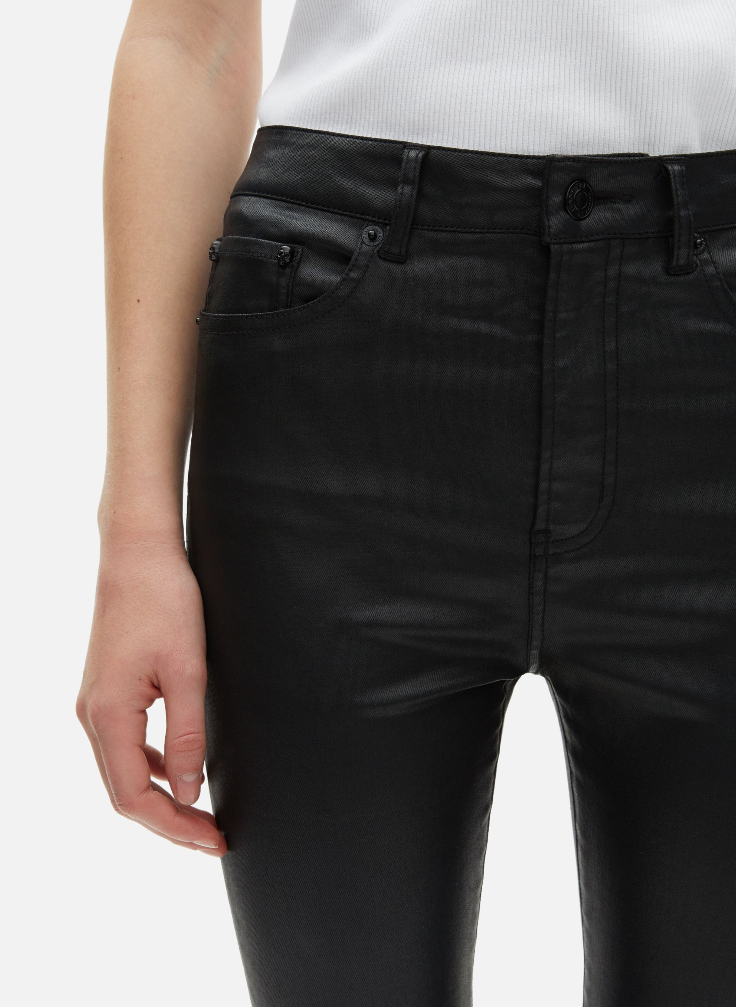 Jean stretch slim effet cuir THE KOOPLES Noir
