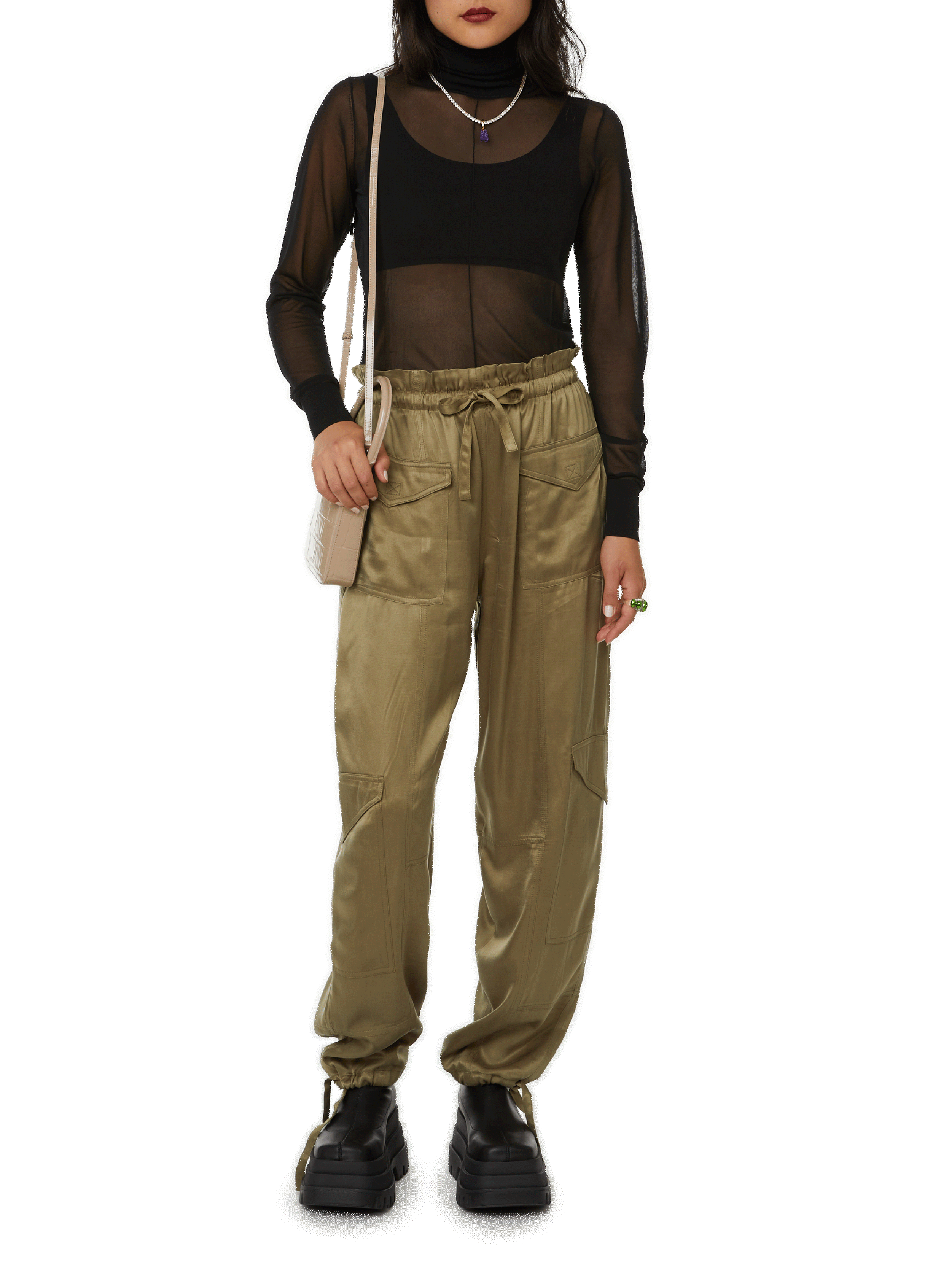 Mini sac Note en cuir  BY FAR Beige