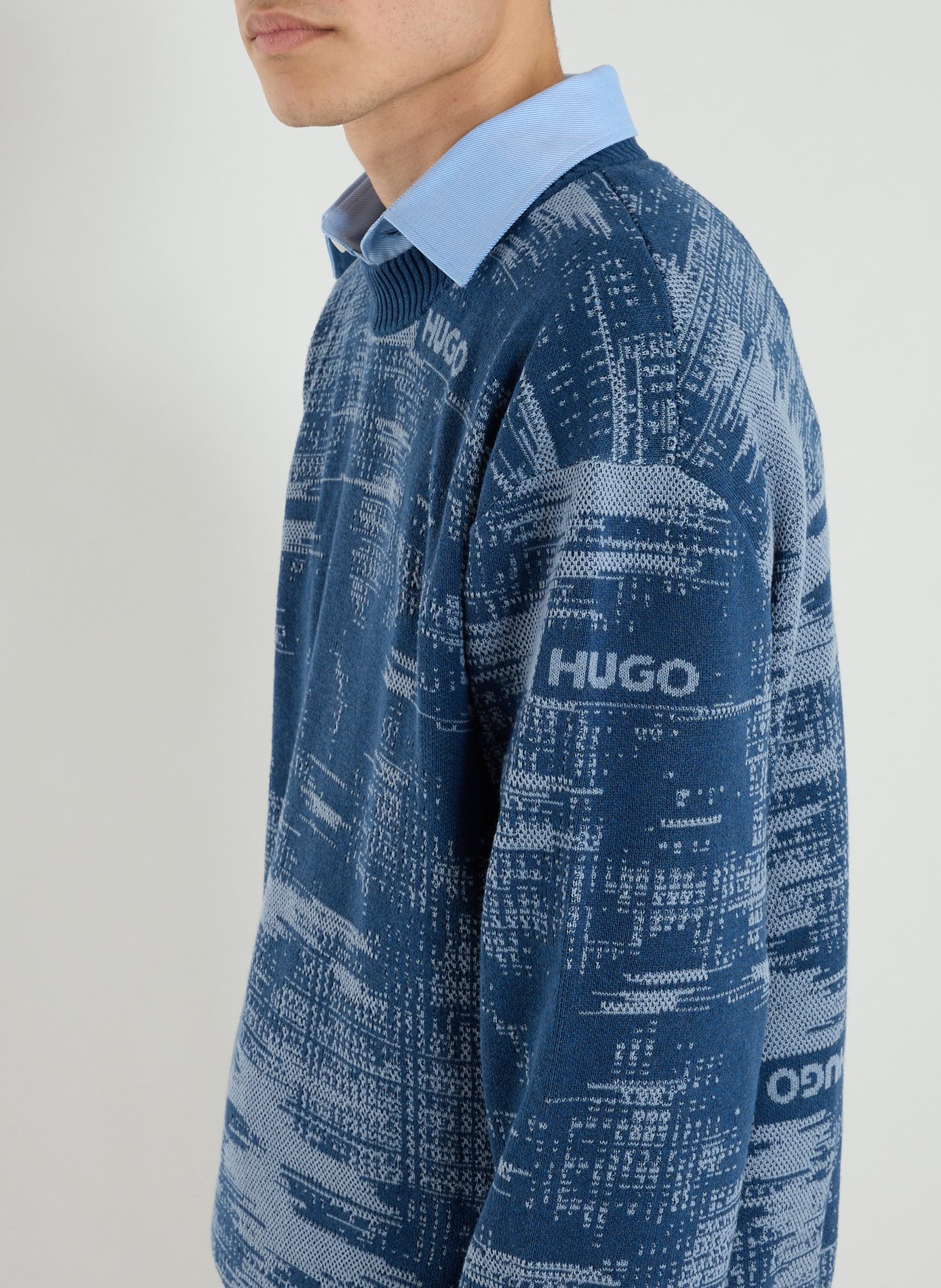 Pull en coton mélangé HUGO BLUE Bleu