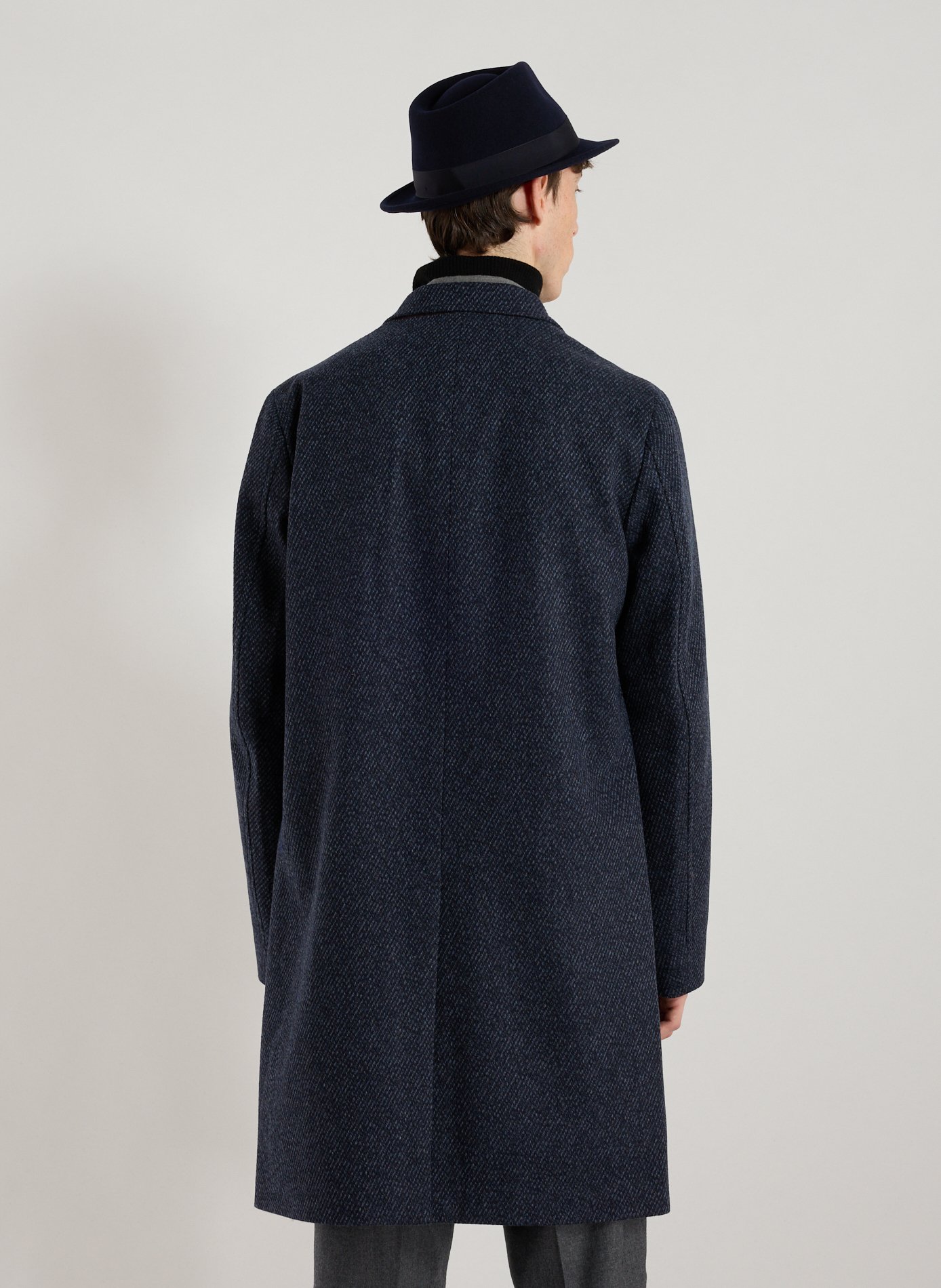 Coat with tailored collar in blended wool and cashmere PAUL SMITH Blue