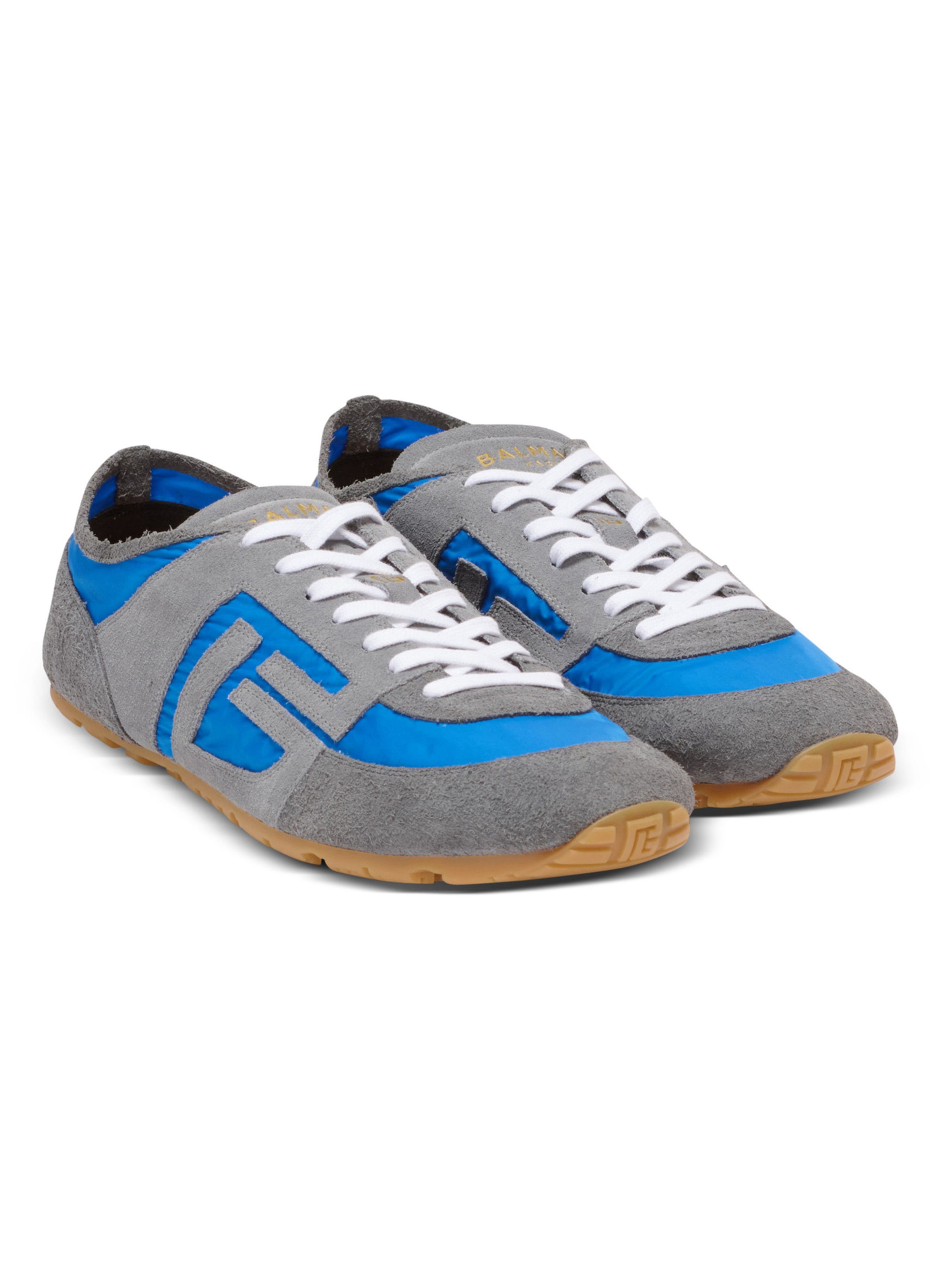 Baskets racer 45 en daim et nylon BALMAIN Bleu