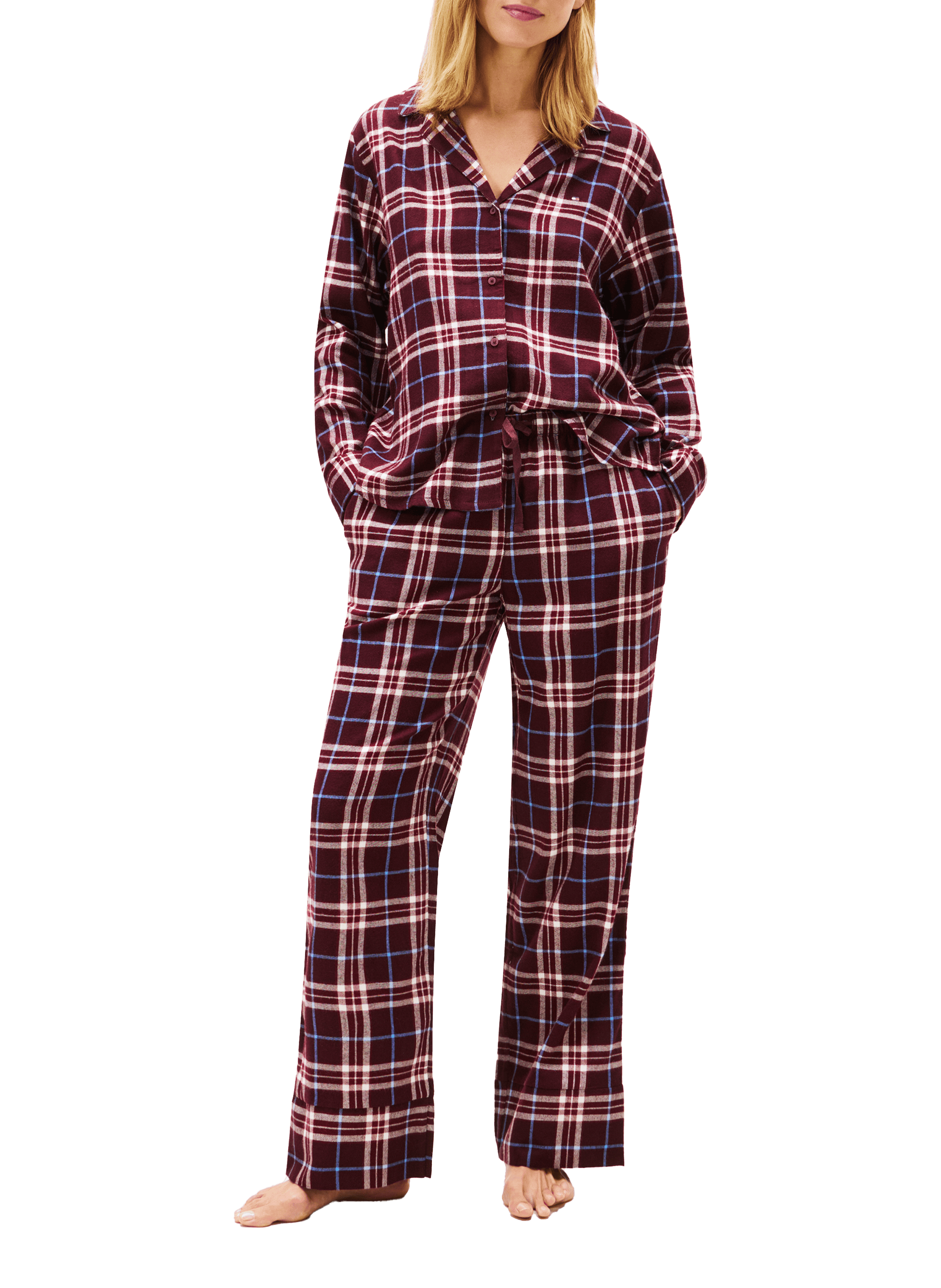 TOMMY HILFIGER Pyjama en flanelle manches longues Rouge