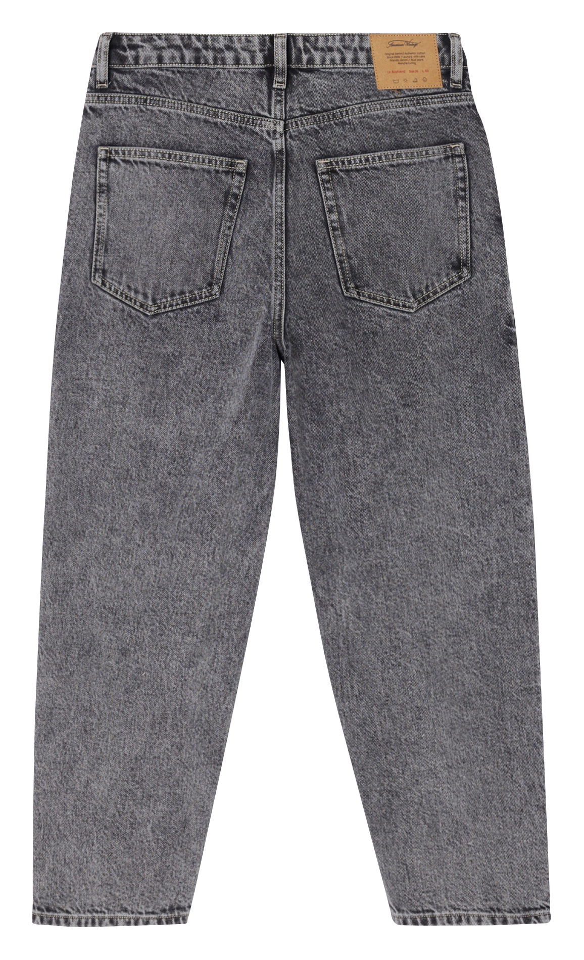 Jean droit taille haute en coton yopday-b AMERICAN VINTAGE Gris