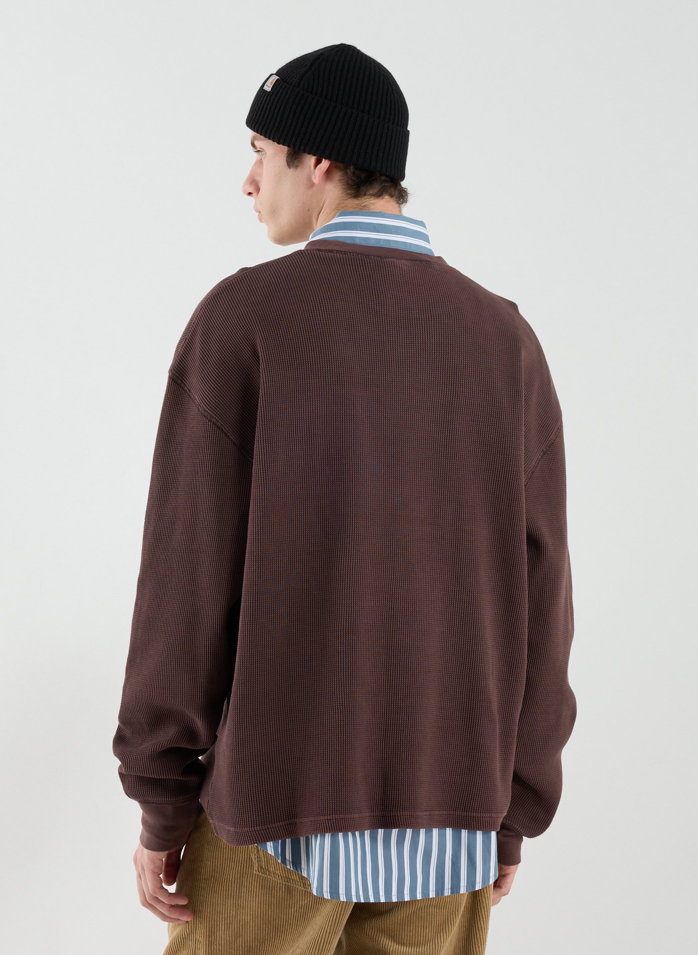 Oversized round neck cotton sweater CARHARTT WIP Brown
