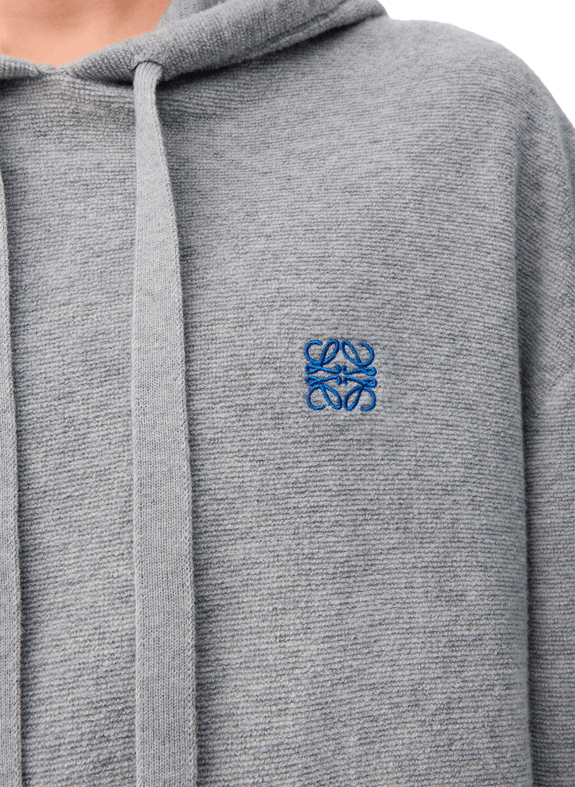 Sweatshirt droit à capuche en laine LOEWE Gris