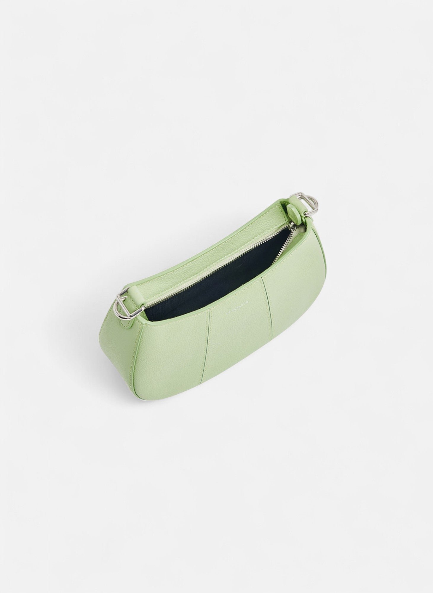 Petit sac demi-lune Juliette en cuir grainé LE TANNEUR Vert