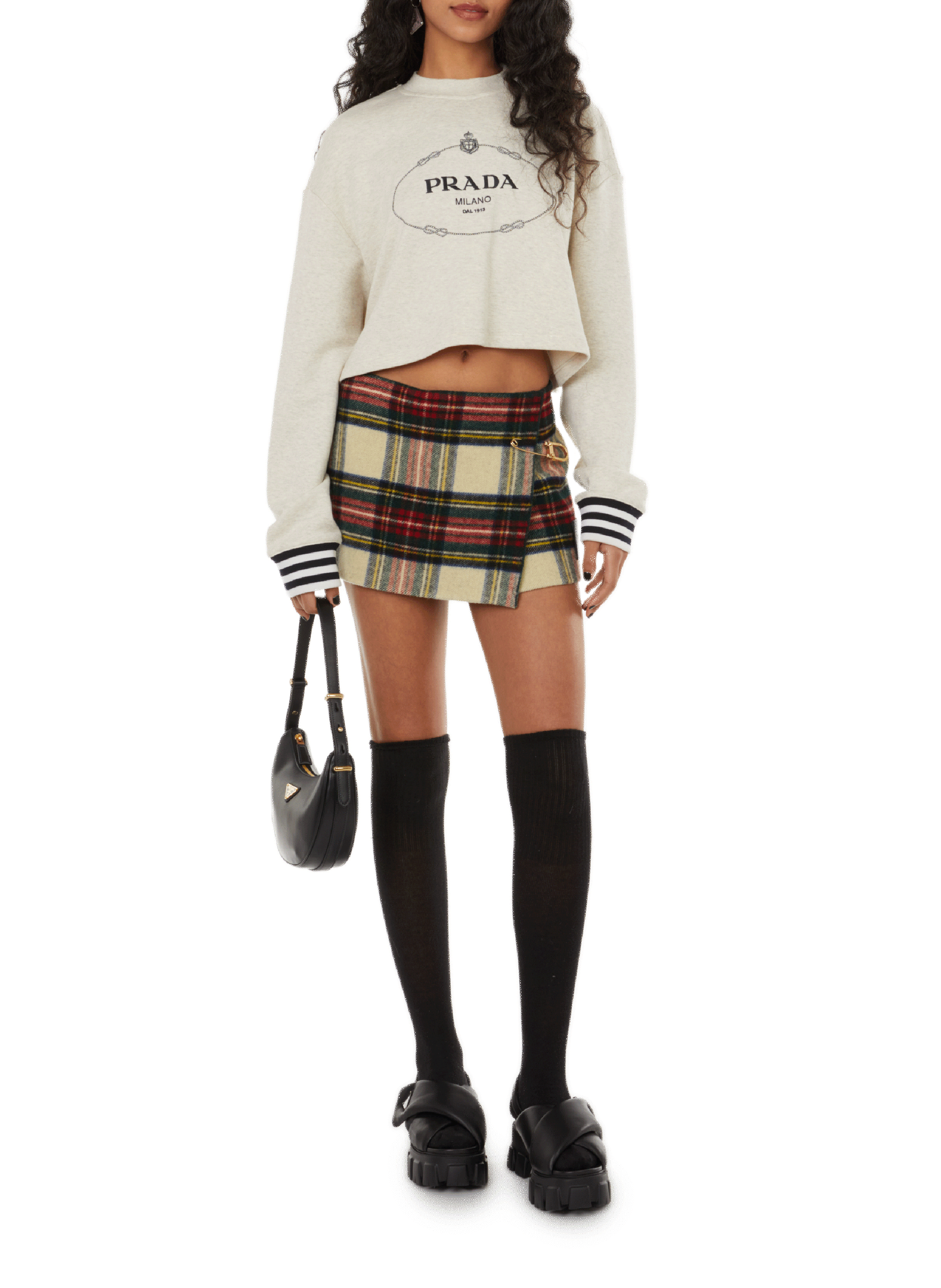 Quilted leather sandals PRADA Black