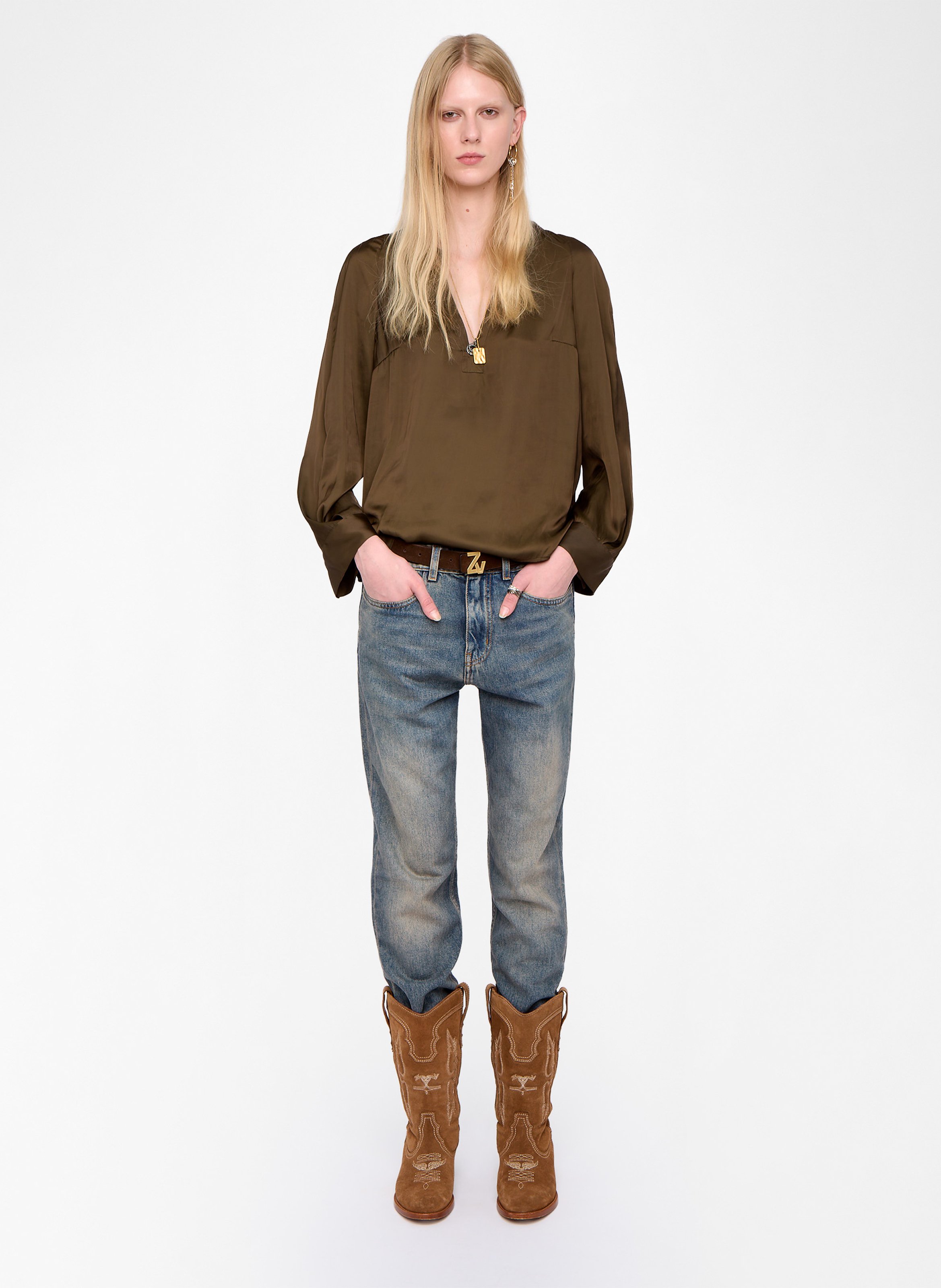 Blouse col tunisien torny ZADIG&VOLTAIRE Vert