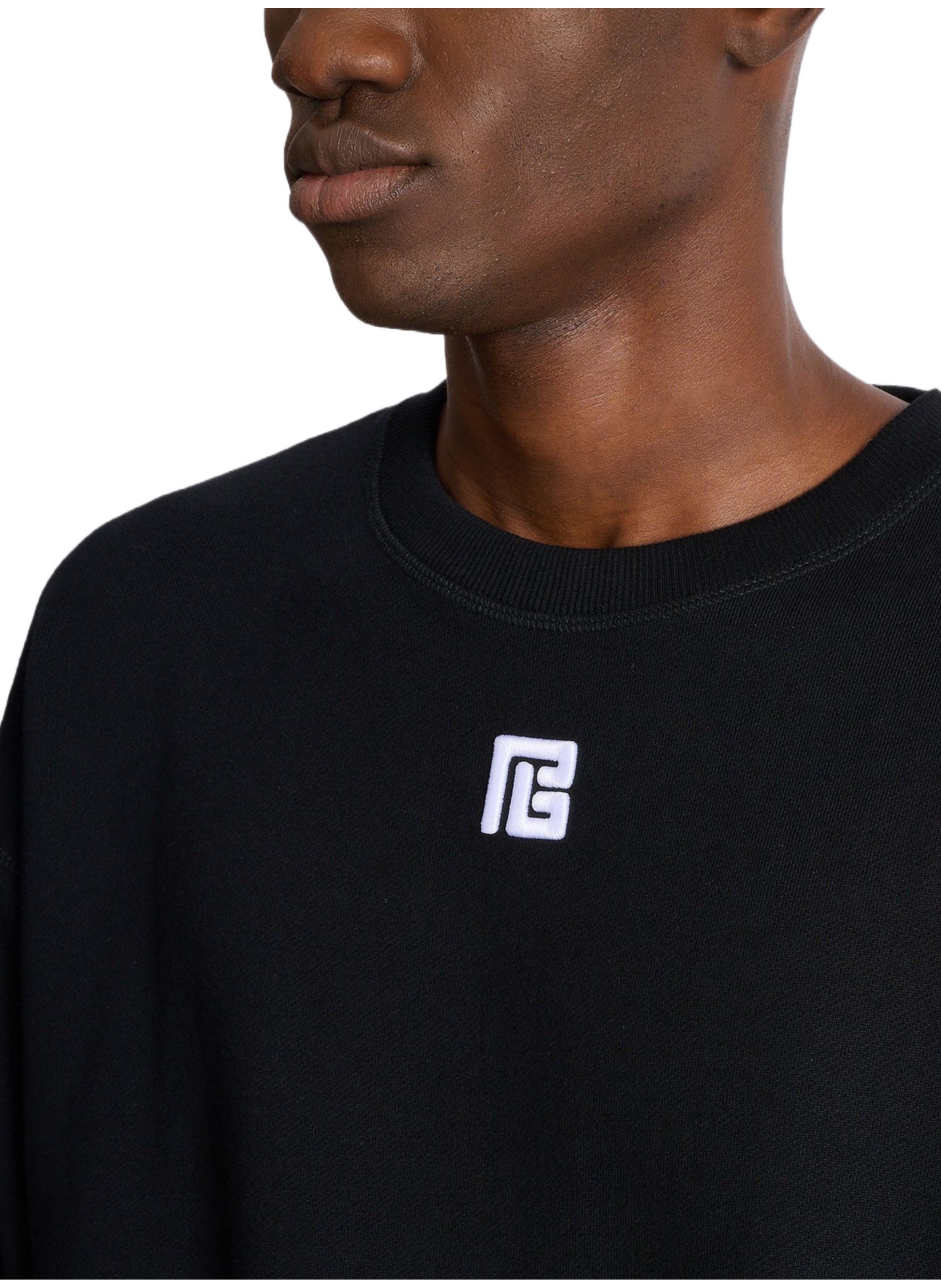 Sweatshirt en coton avec broderie pb BALMAIN Noir