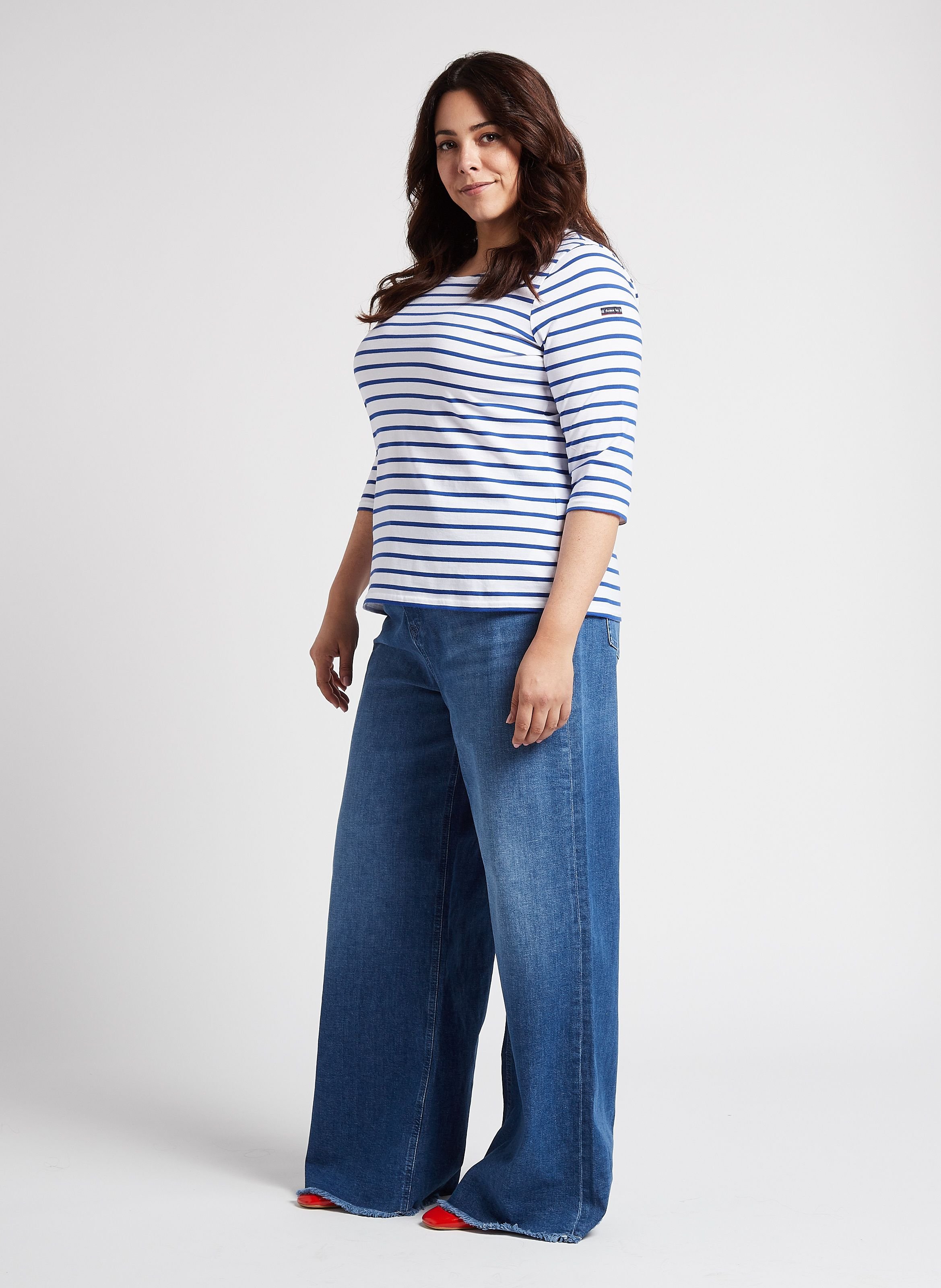 Tee-shirt droit col rond en coton ARMOR-LUX Blanc