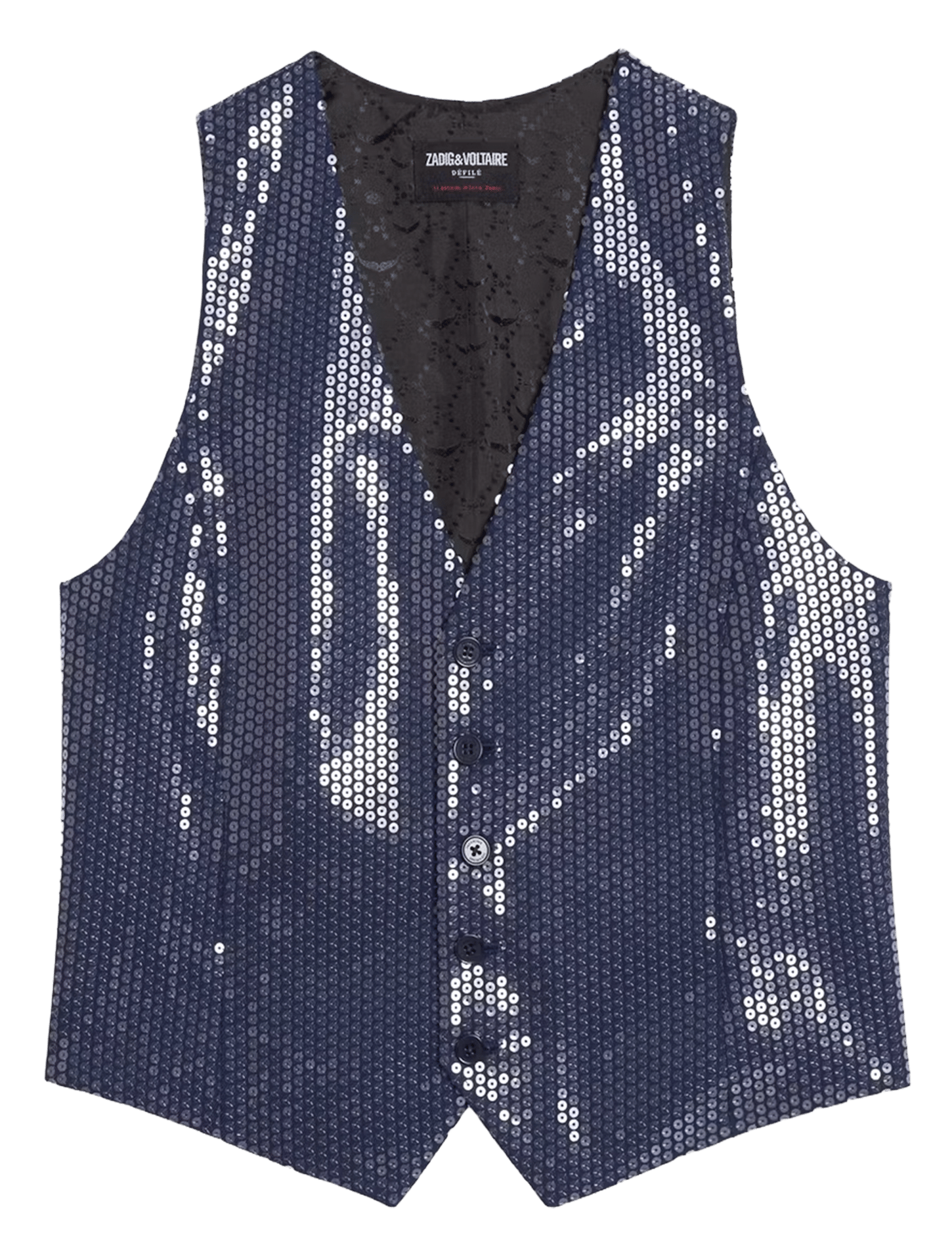 Gilet droit col v à sequins emaux ZADIG&VOLTAIRE Bleu