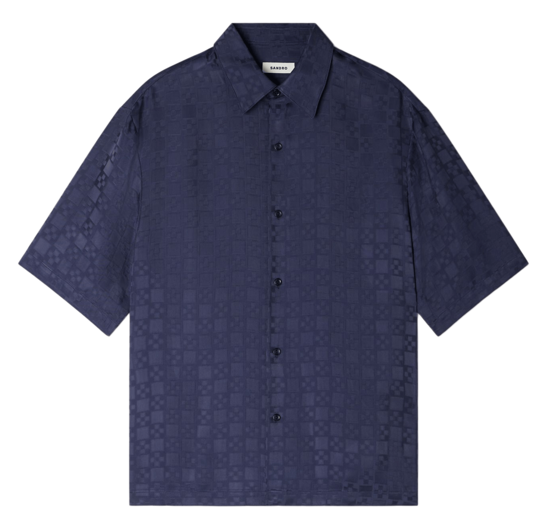 Chemise droite col classique à carreaux SANDRO Bleu