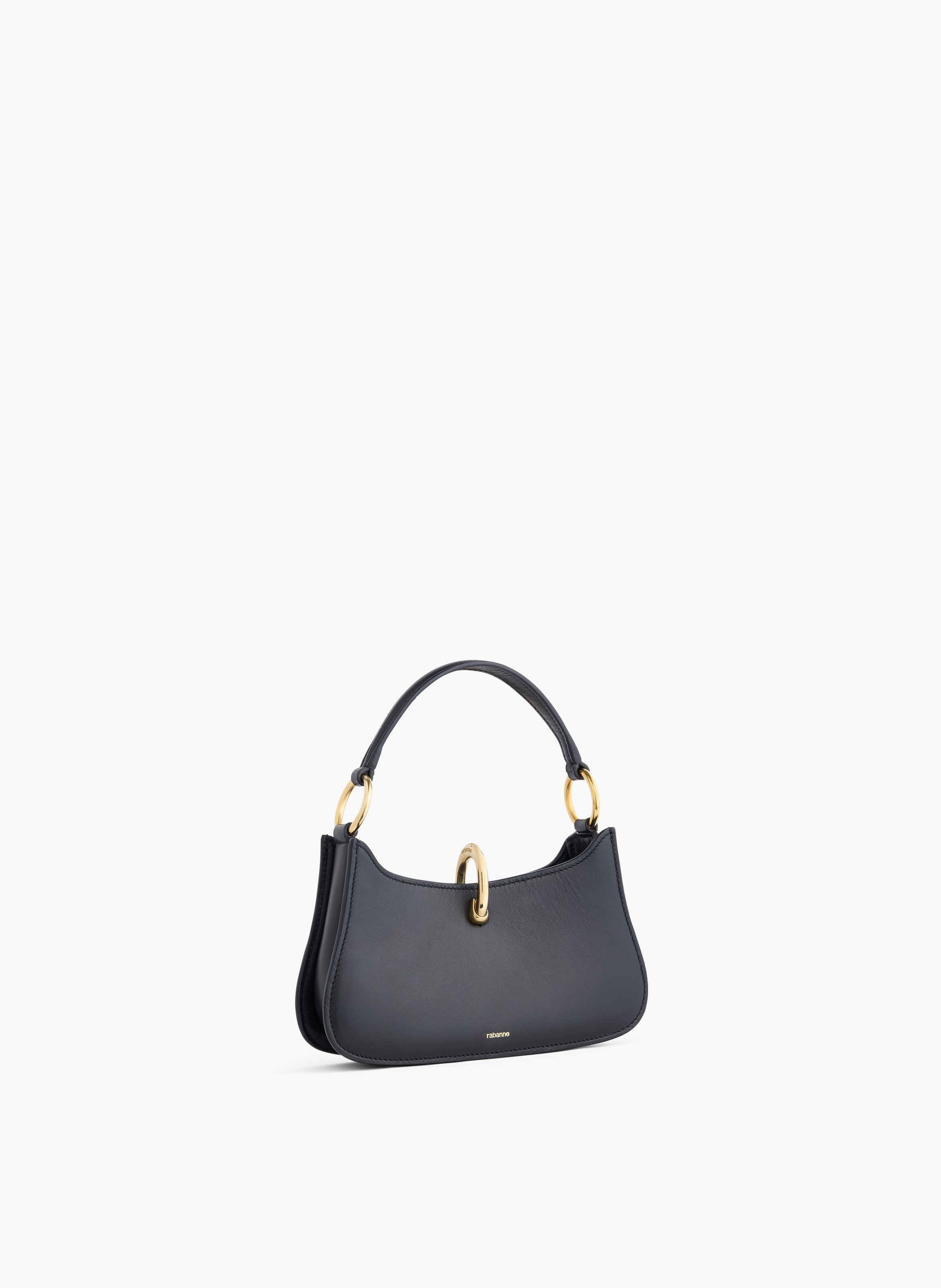 Micro sac ring en cuir RABANNE Noir