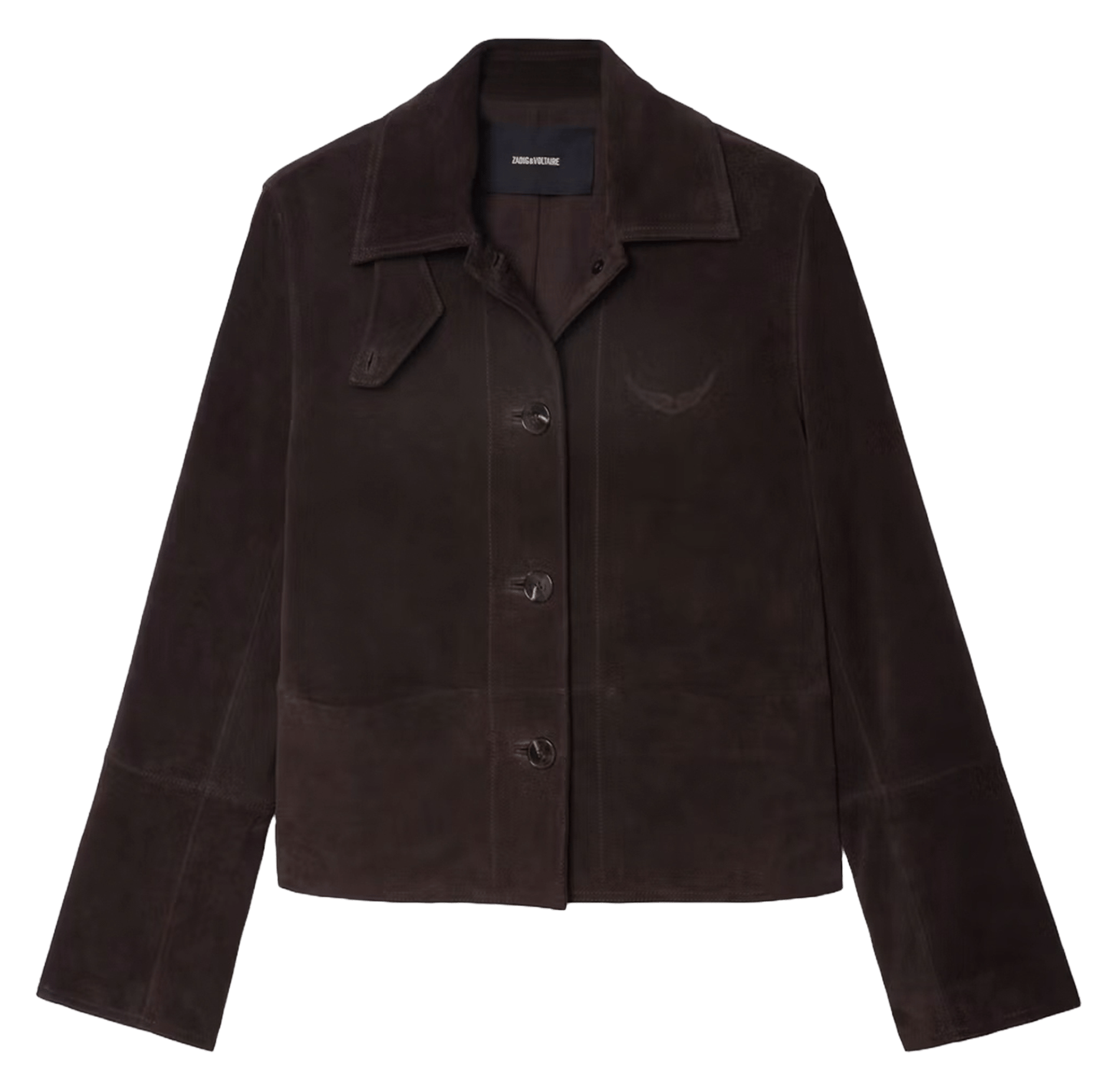 Blouson col classique en cuir lessa ZADIG&VOLTAIRE Marron
