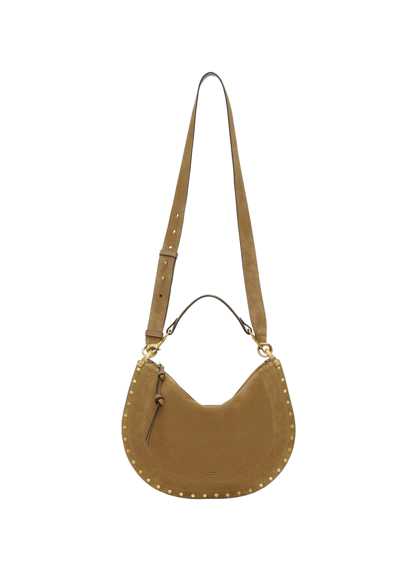 Oskan soft zip leather calf suede bag ISABEL MARANT Brown