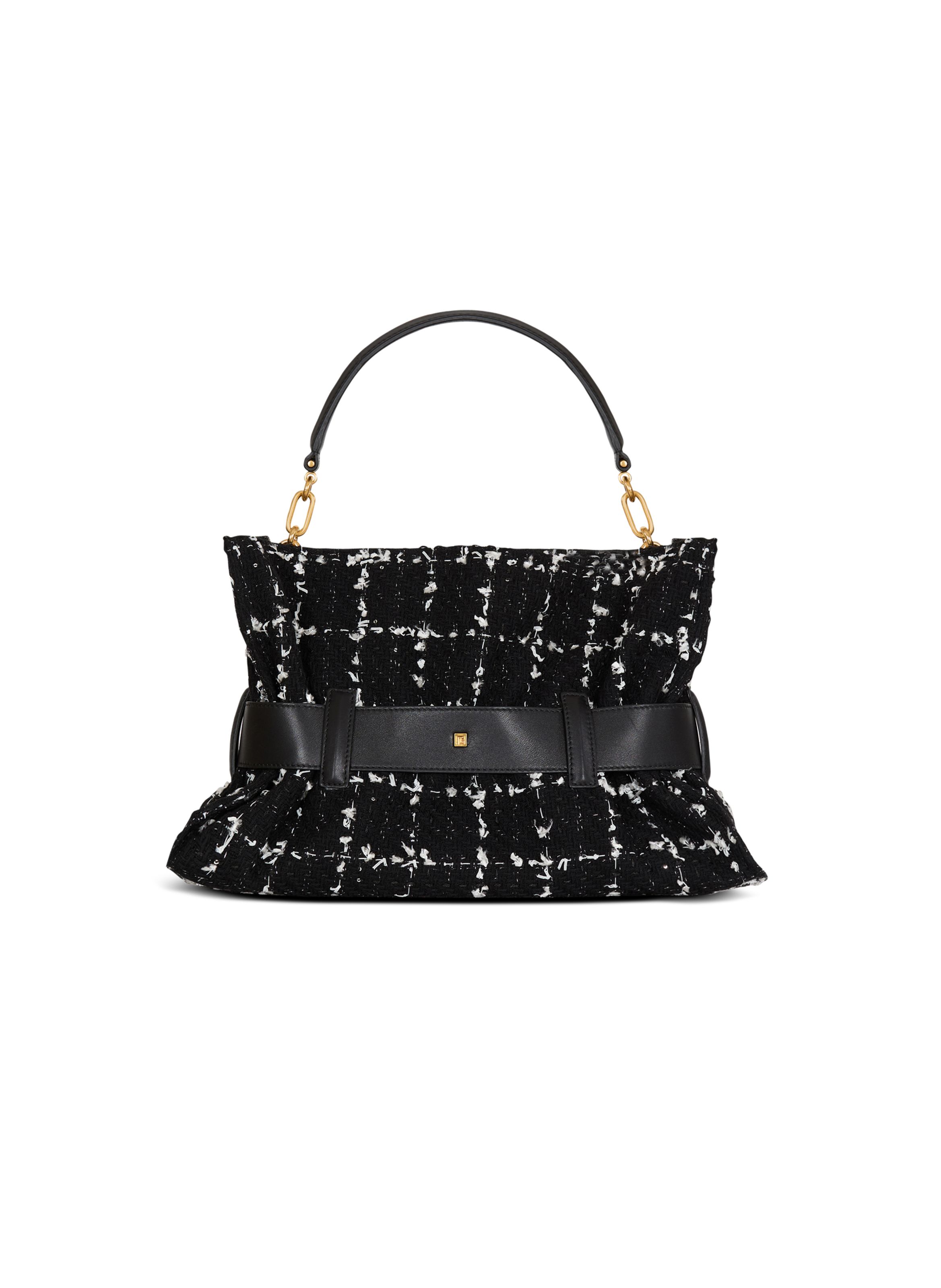 Sac anthem medium en tweed BALMAIN Noir