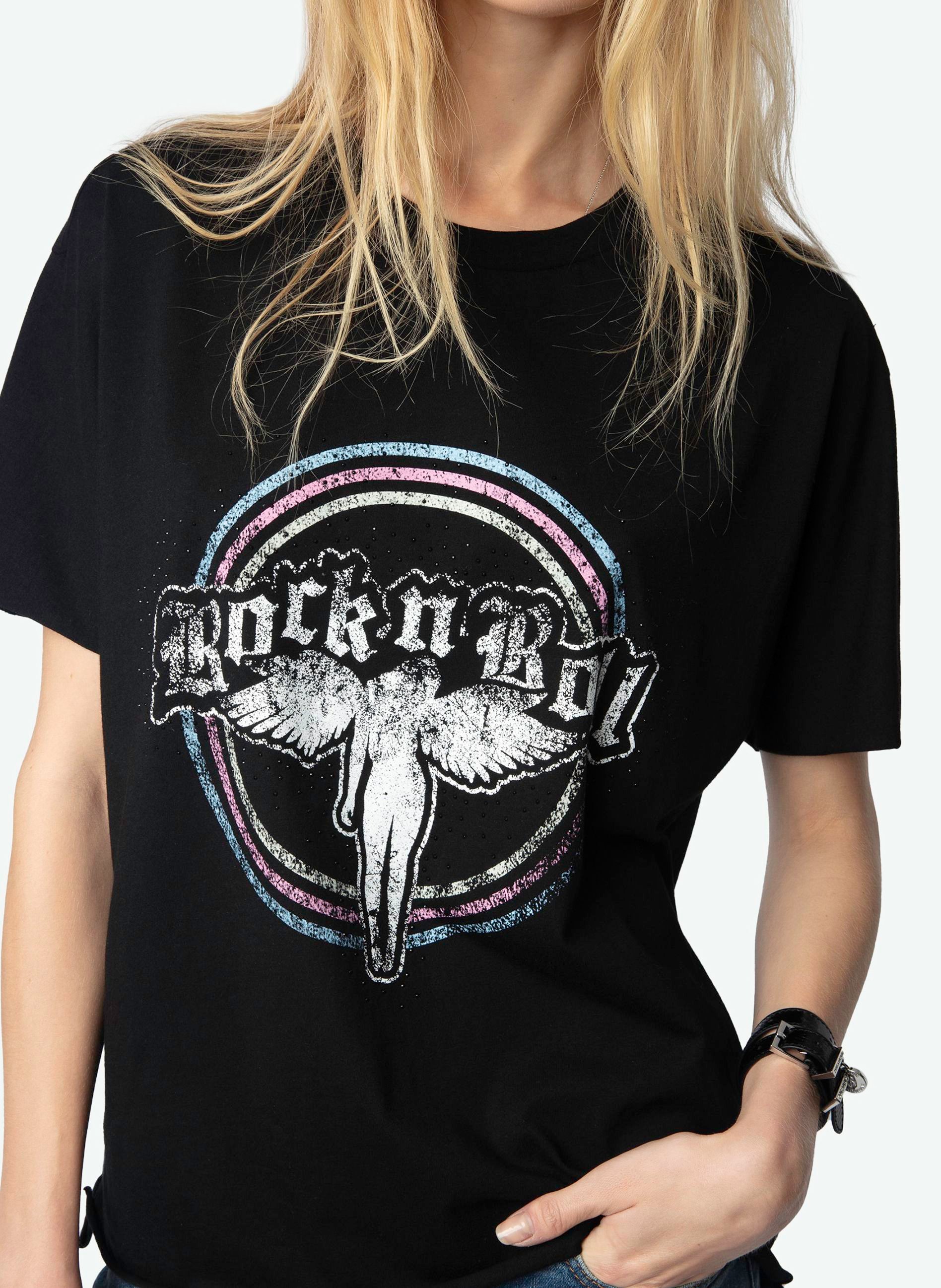 Tee-shirt imprimé en coton bio tommer ZADIG&VOLTAIRE Noir