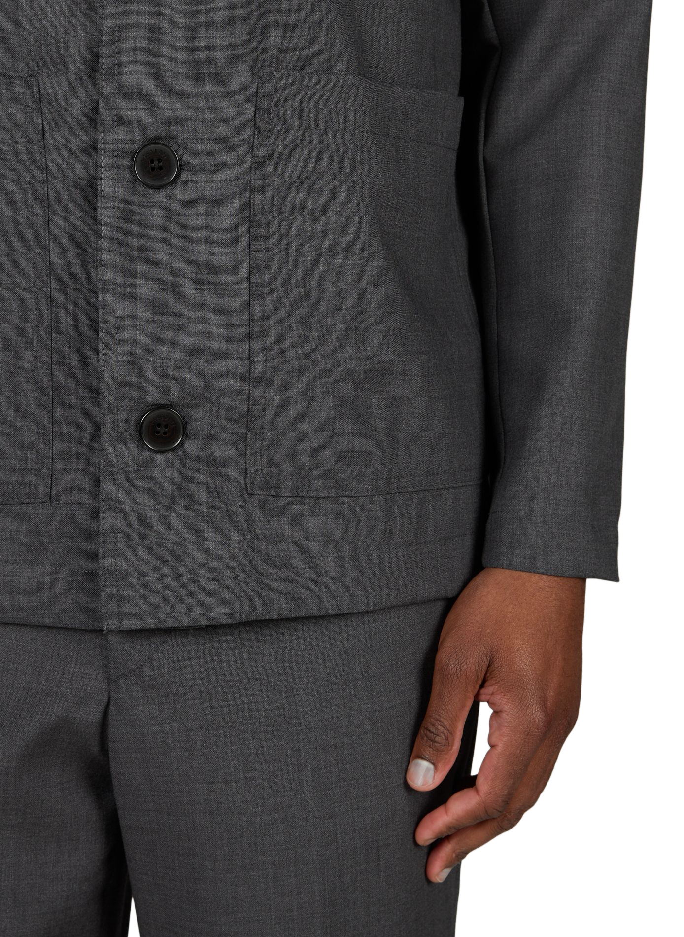 Wool virgin Cuban collar jacket LAFAURIE Grey