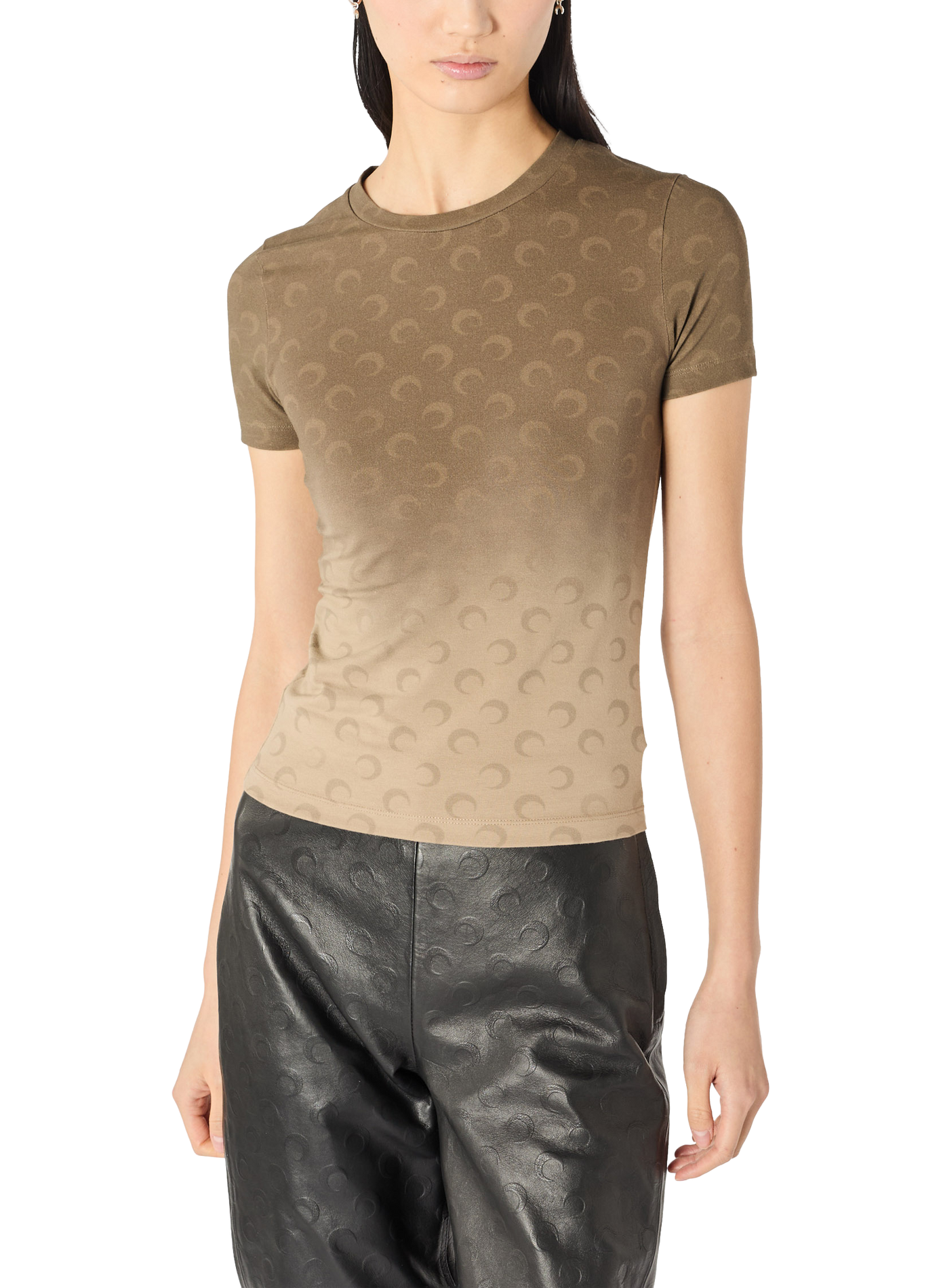 T-shirt coupe baby moon délavé MARINE SERRE Beige