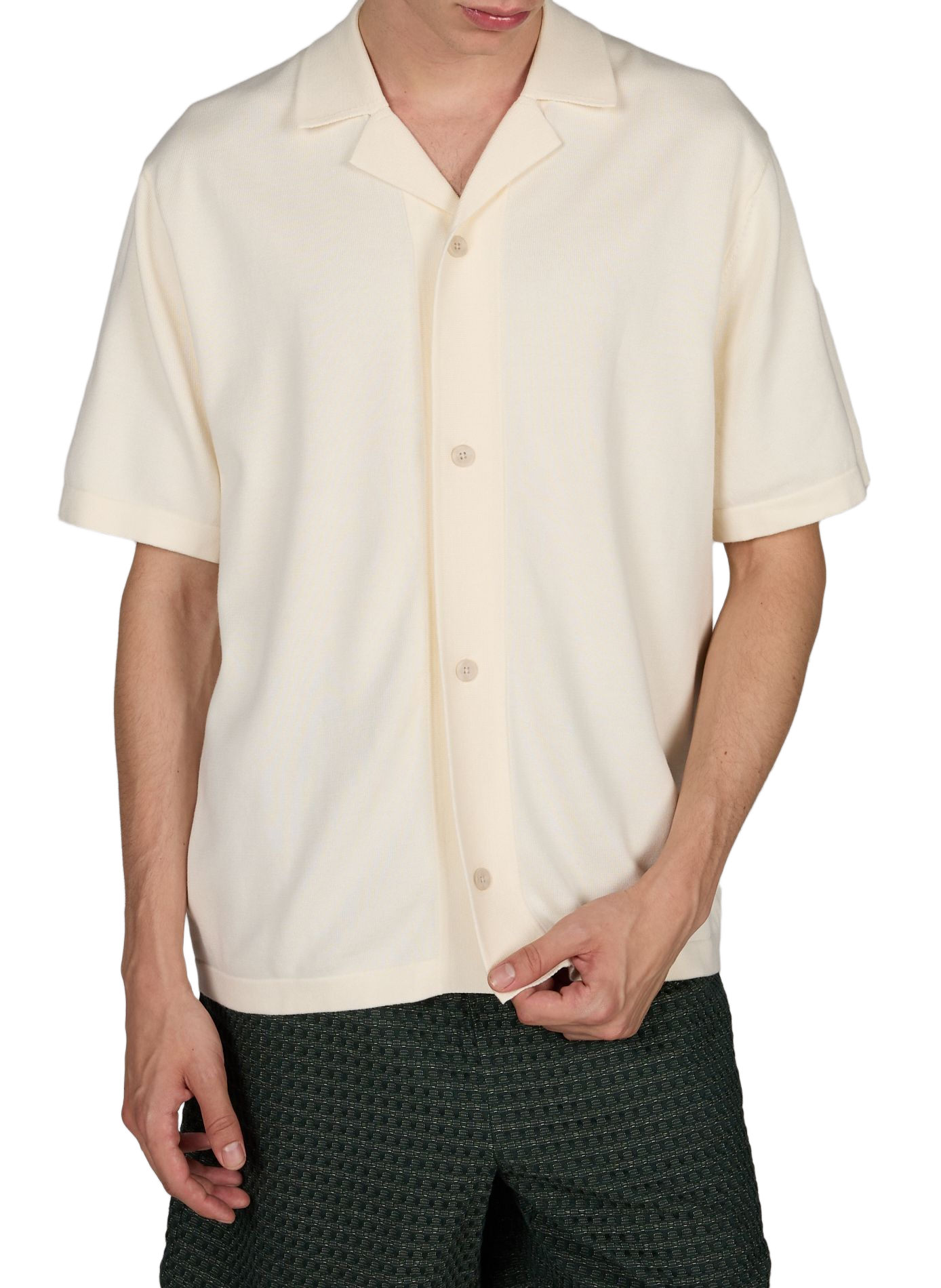 Straight cotton knit shirt LES DEUX White