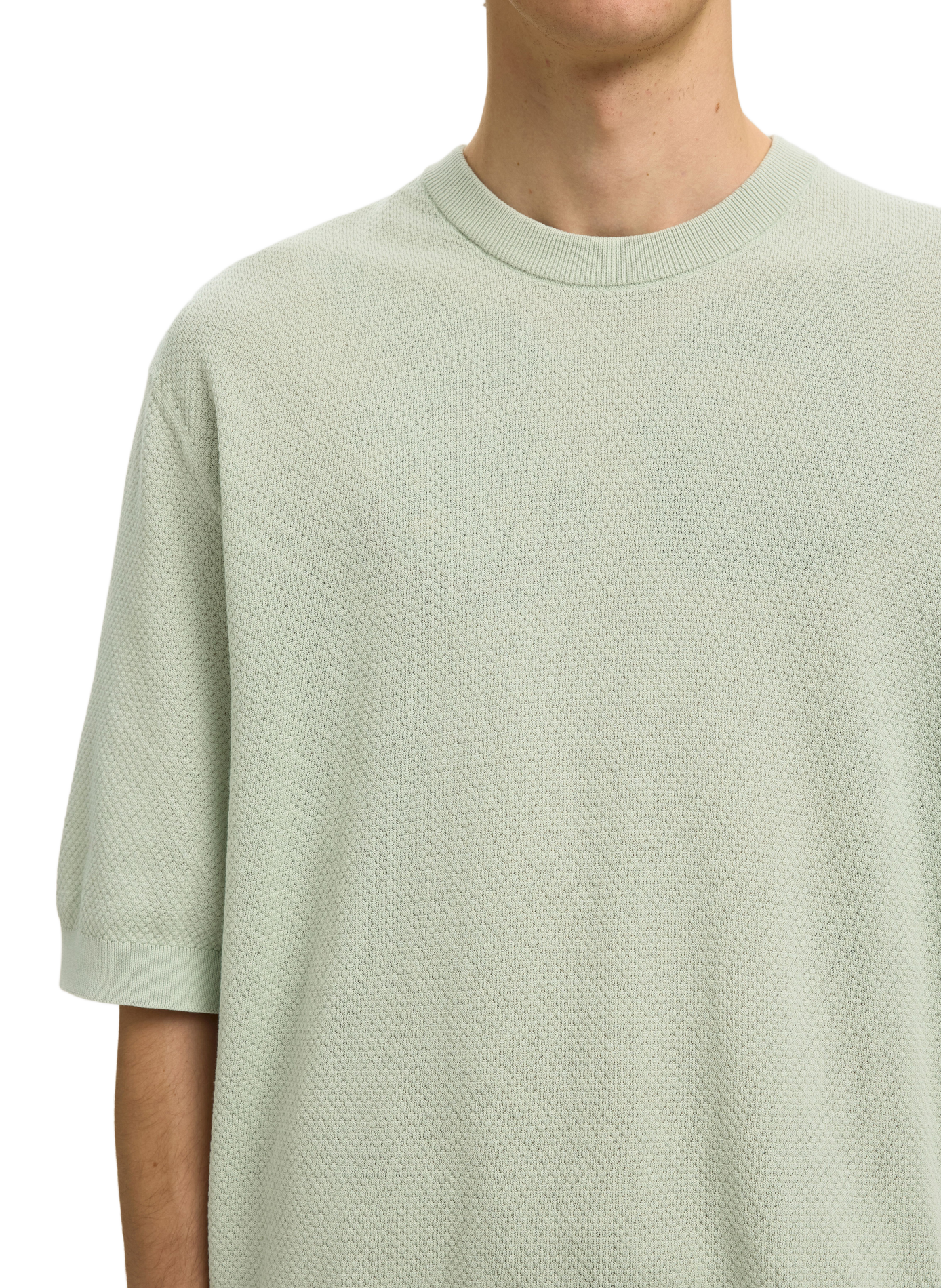 Short sleeve cotton polo shirt SELECTED Green