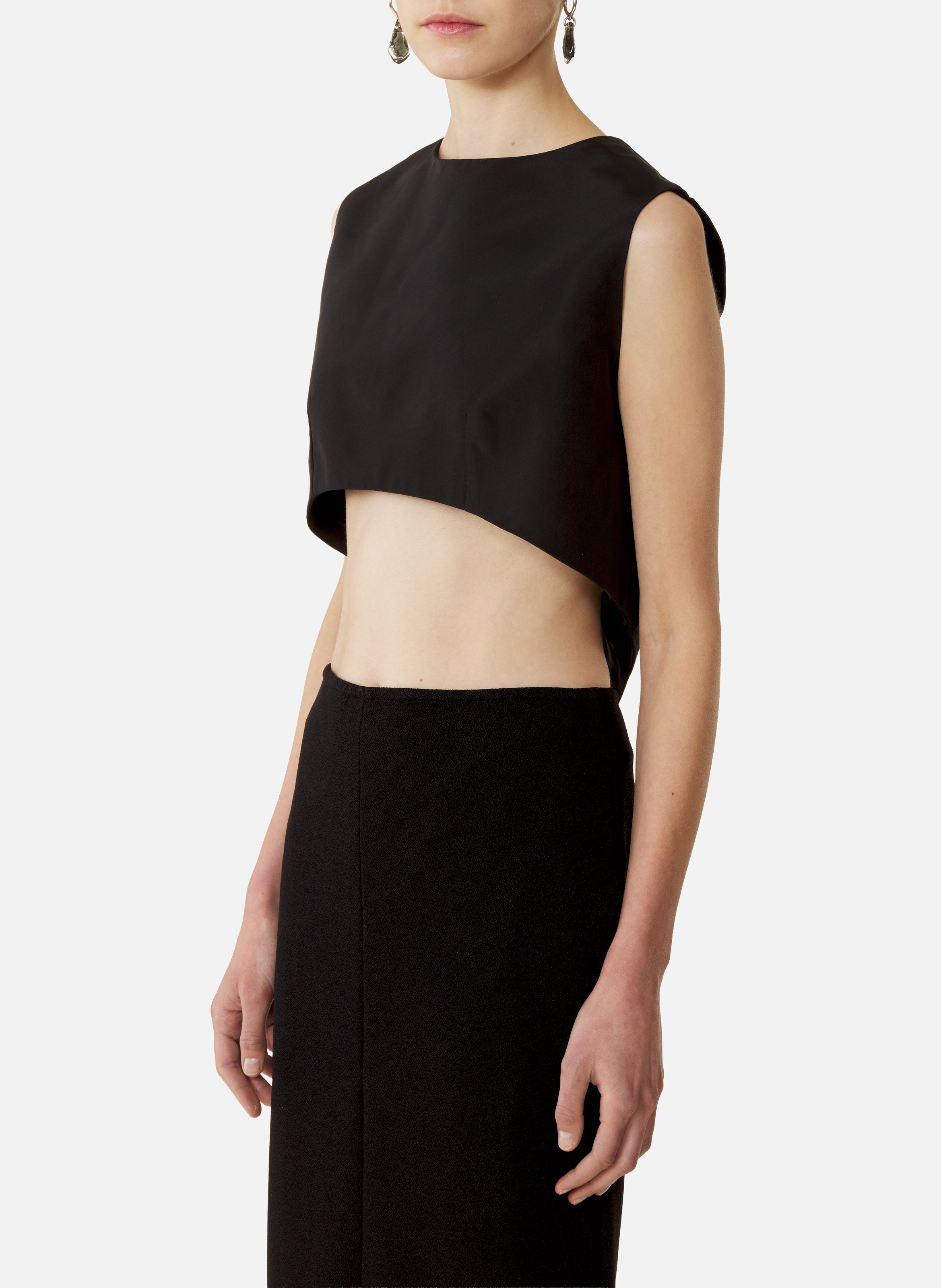 Haut court en faille de soie LANVIN Noir