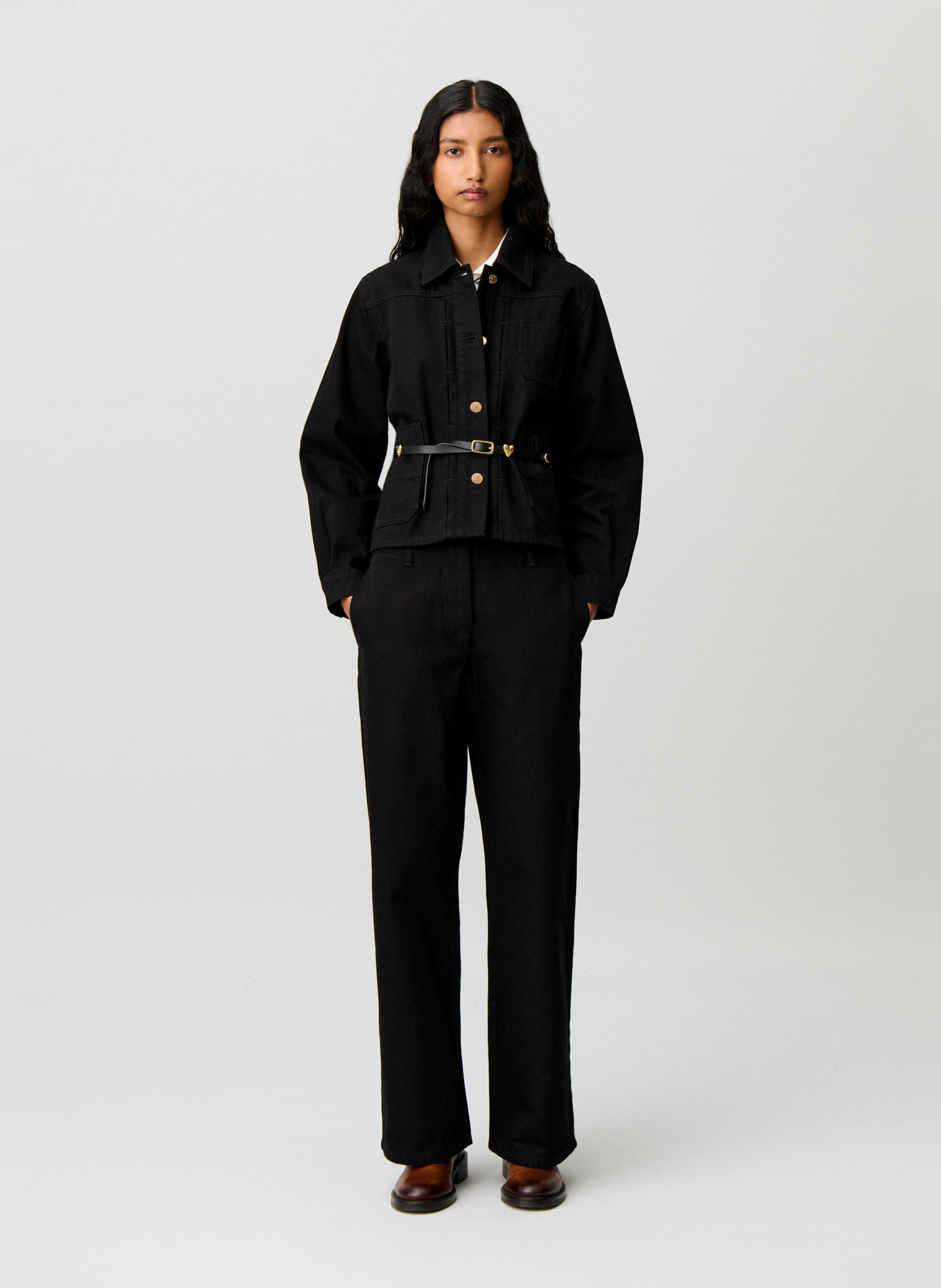 Veste oversize en coton CLAUDIE PIERLOT Noir