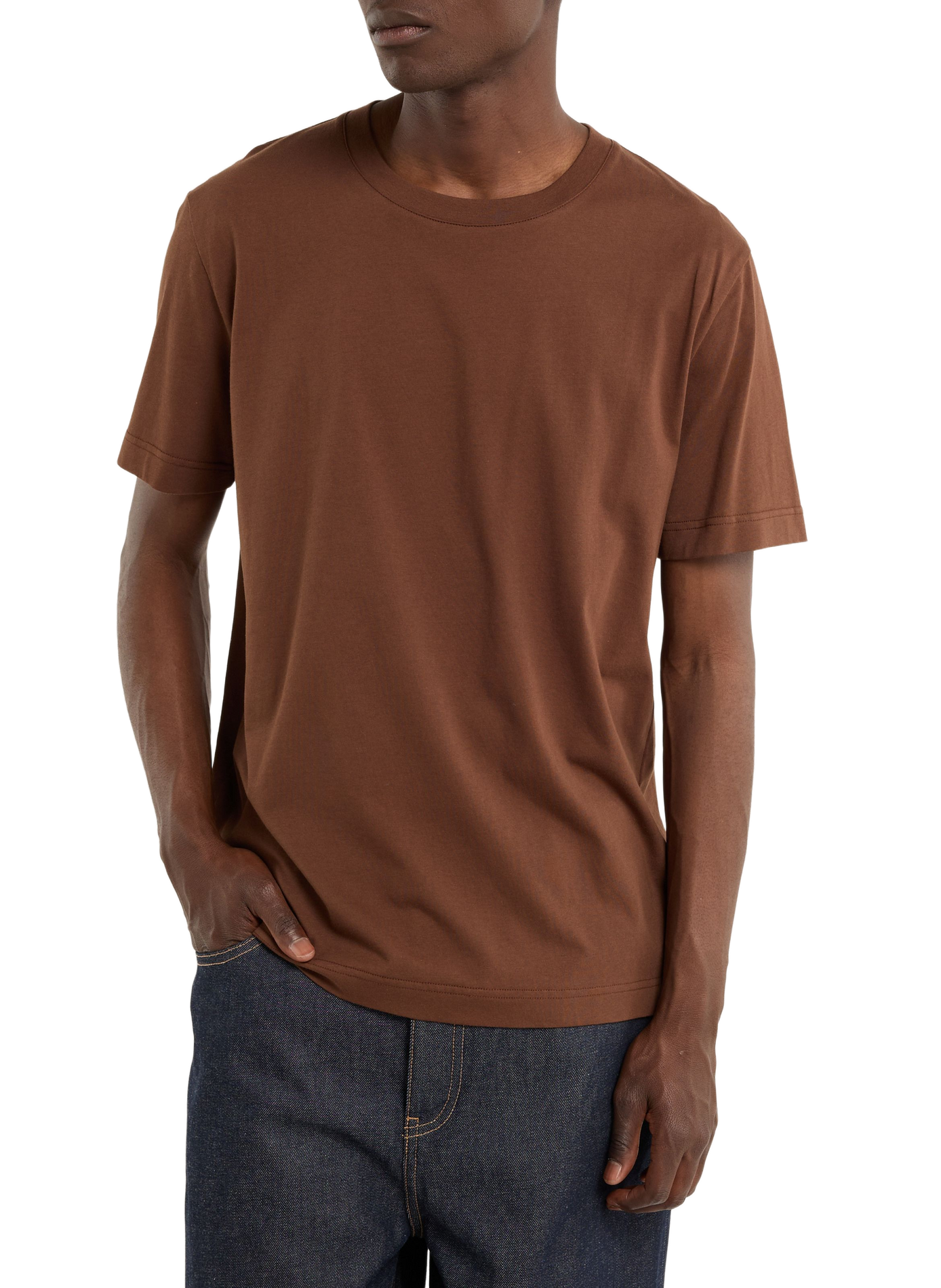 Rundhalsausschnitt T-Shirt Baff SAISON 1865 Braun