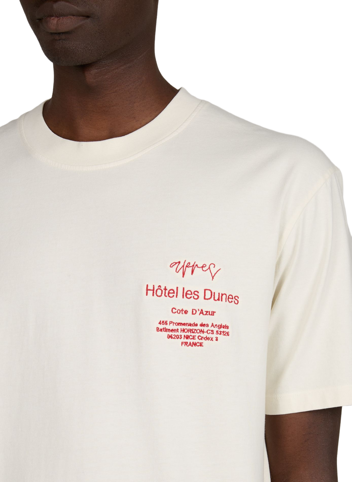 T-shirt with chest embroidery in blended cotton MINIMUM White