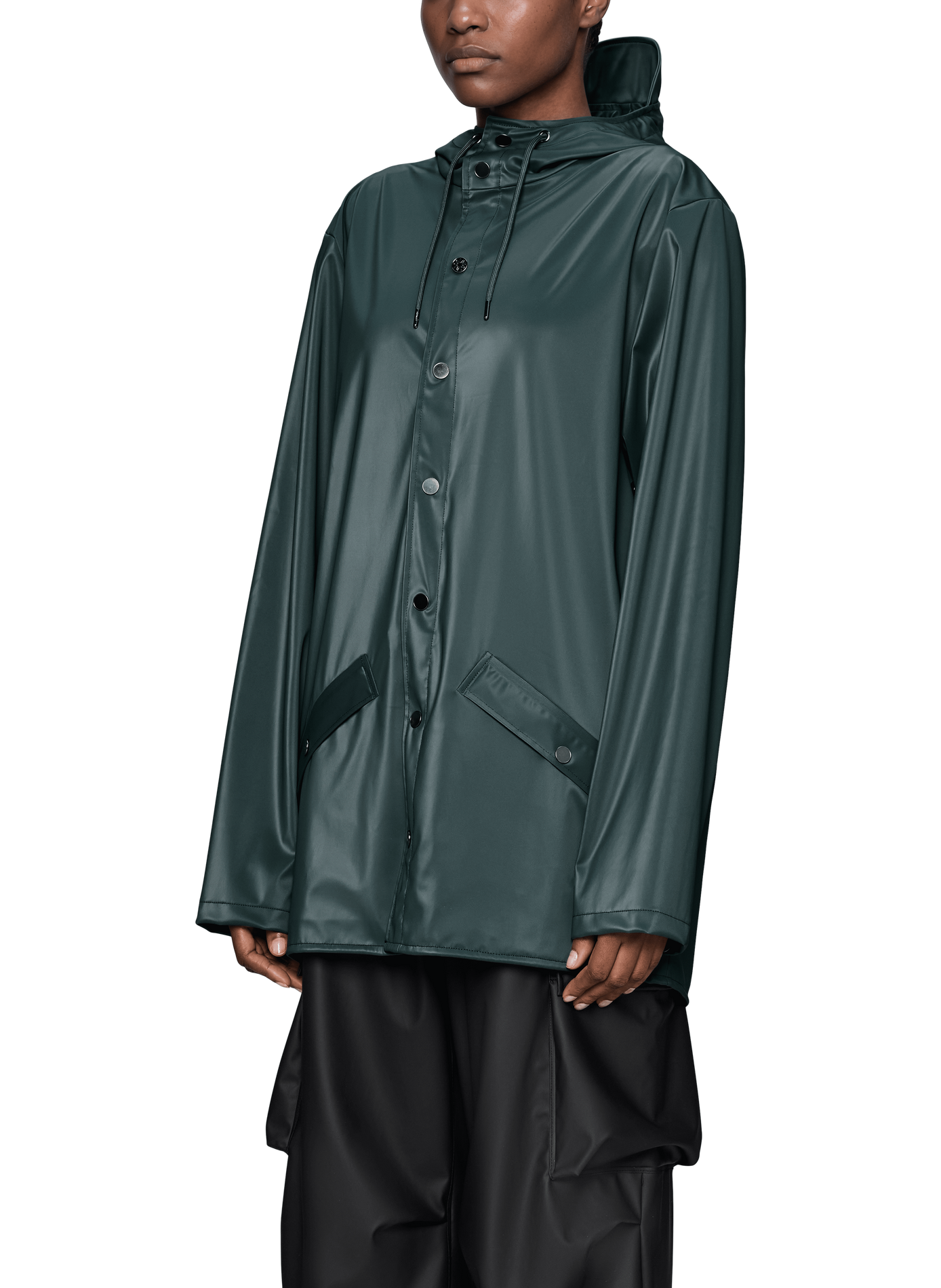 Imperméable droit à capuche RAINS Vert