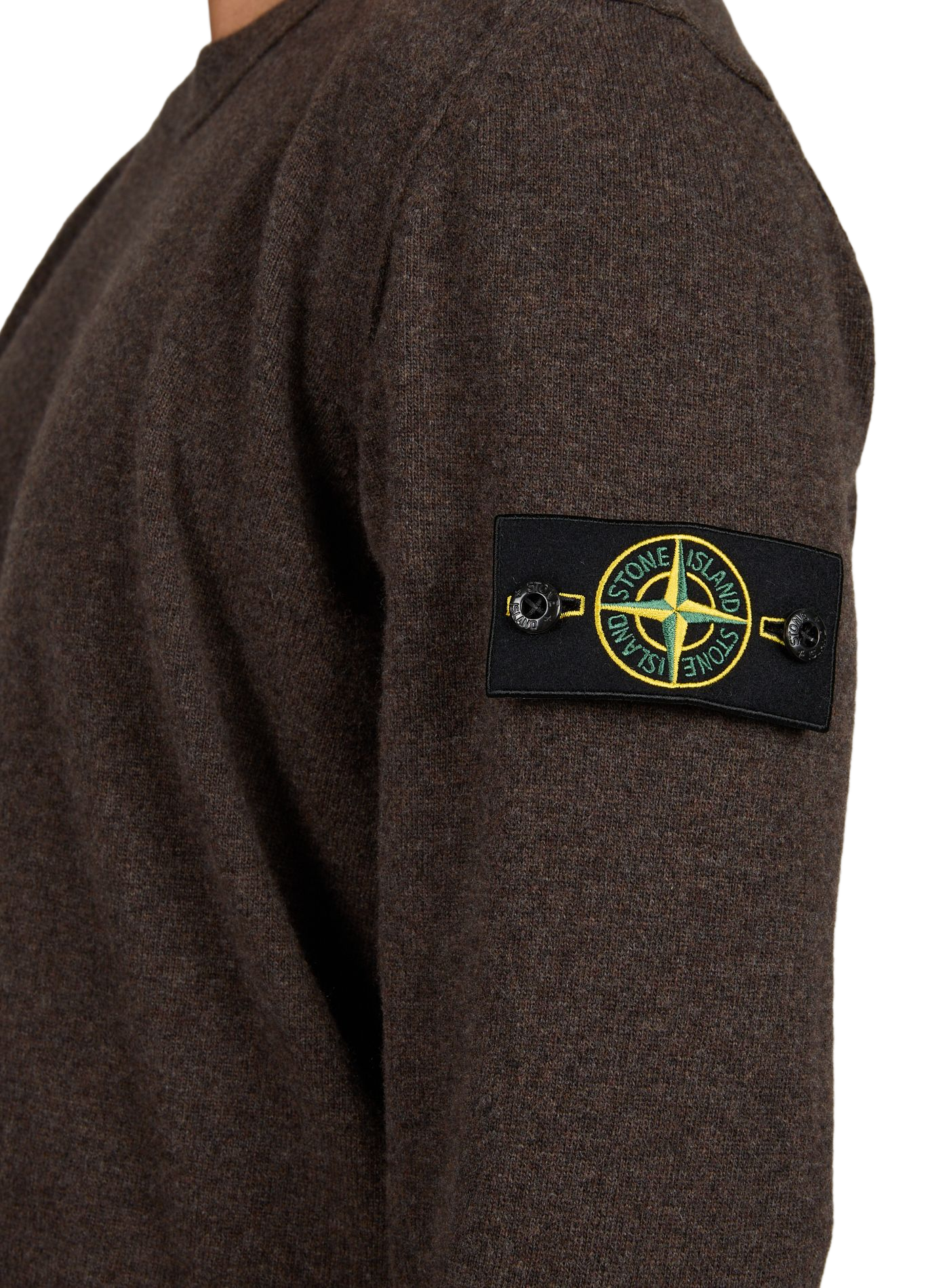 Gerader Rundhalsausschnitt-Pullover aus Wolle STONE ISLAND Grau
