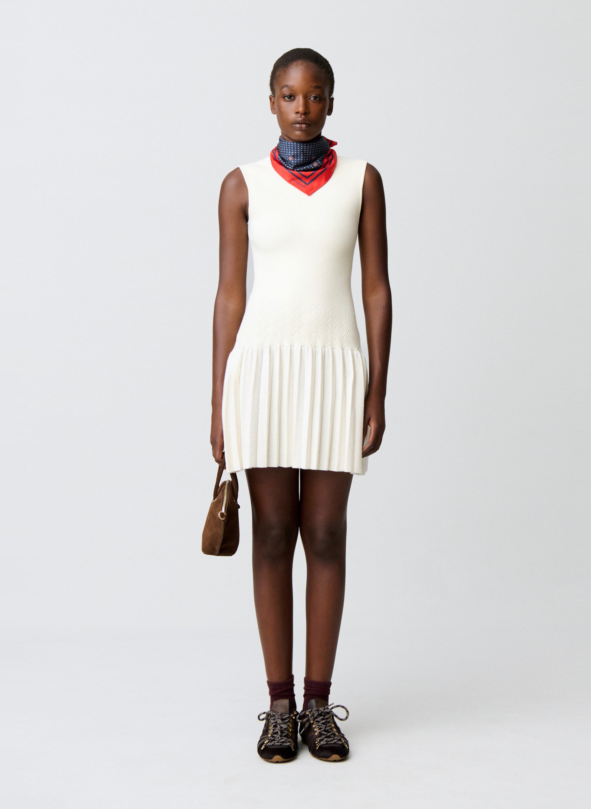 Robe courte en maille CLAUDIE PIERLOT Beige