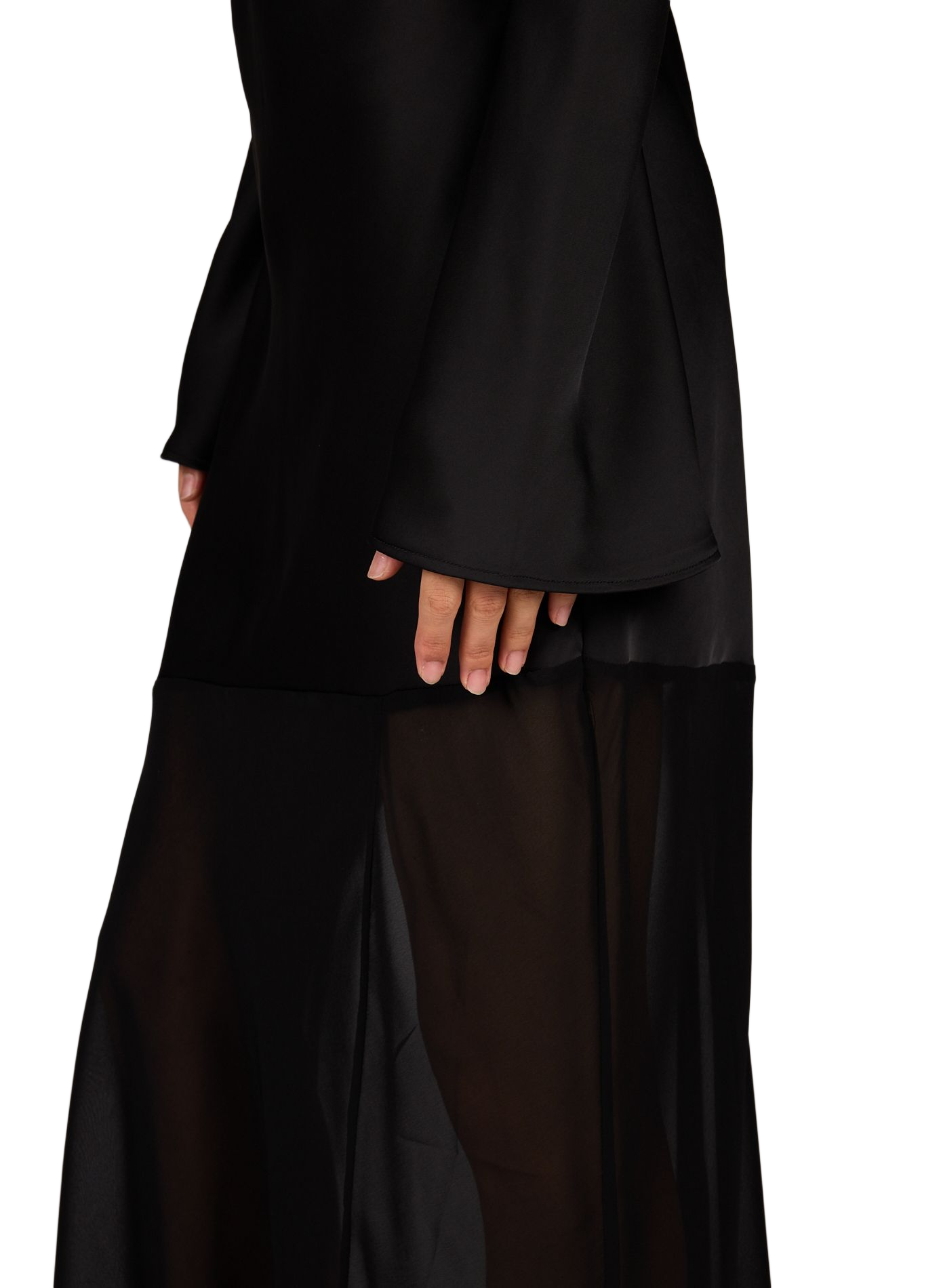 Lange zweifarbige Kleid ROTATE Schwarz