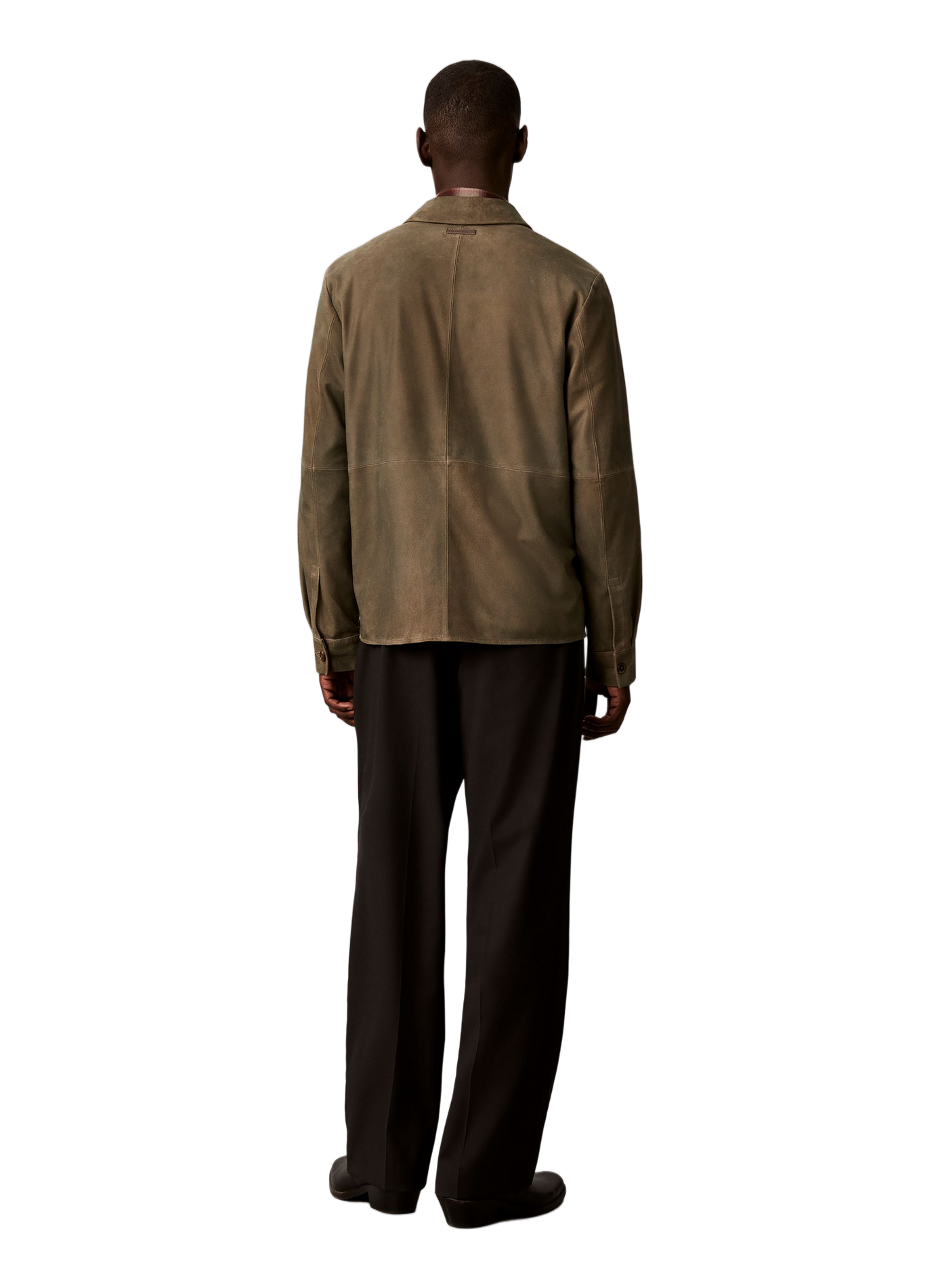 Veste boutonnée en cuir CALVIN KLEIN Kaki